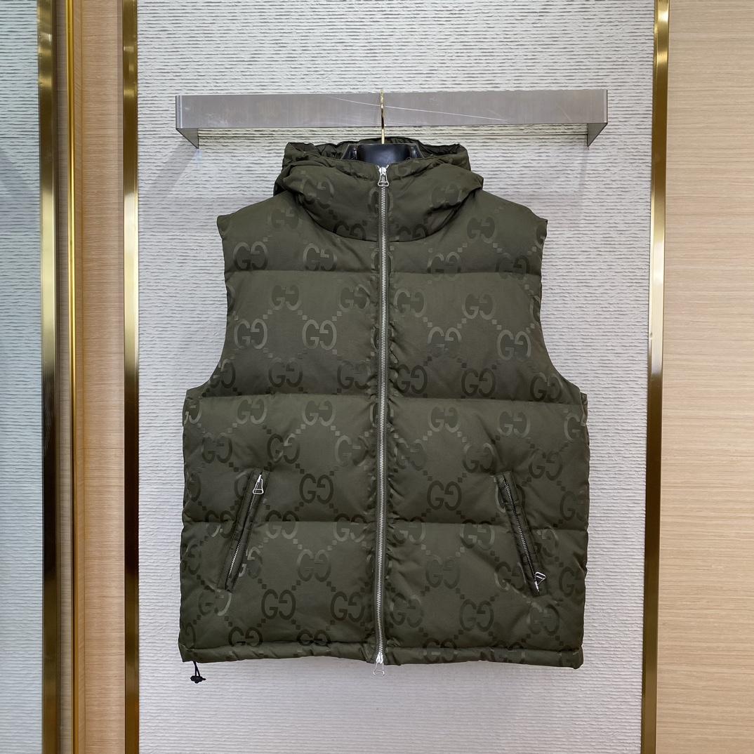 Gucci Jumbo GG Canvas Down Vest - PerfectKickZ