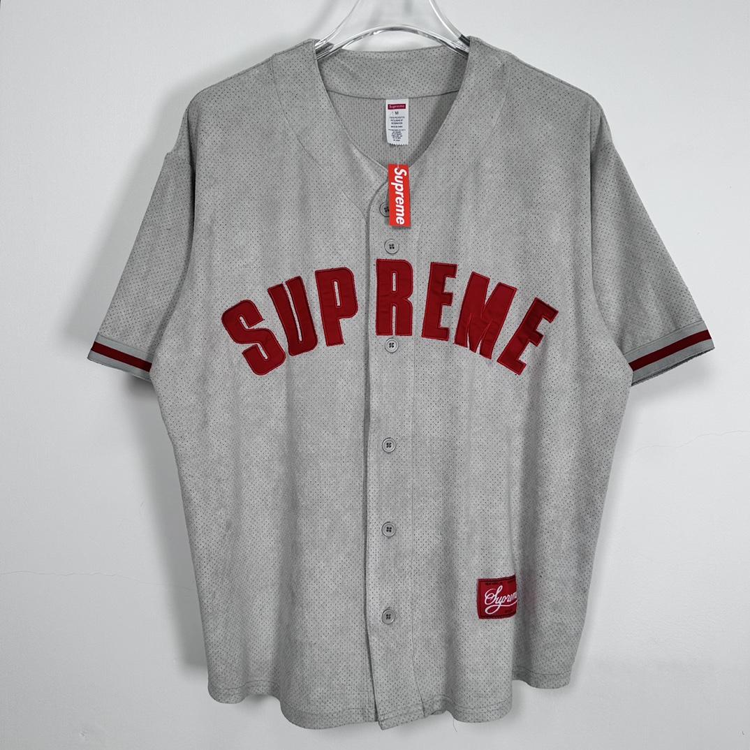 Supreme Ultrasuede Mesh Baseball Jersey - PerfectKickZ