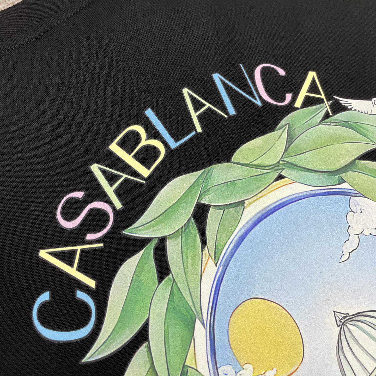 Casablanca  Black 'Casablanca Avenida' T-Shirt   C890 - PerfectKickZ