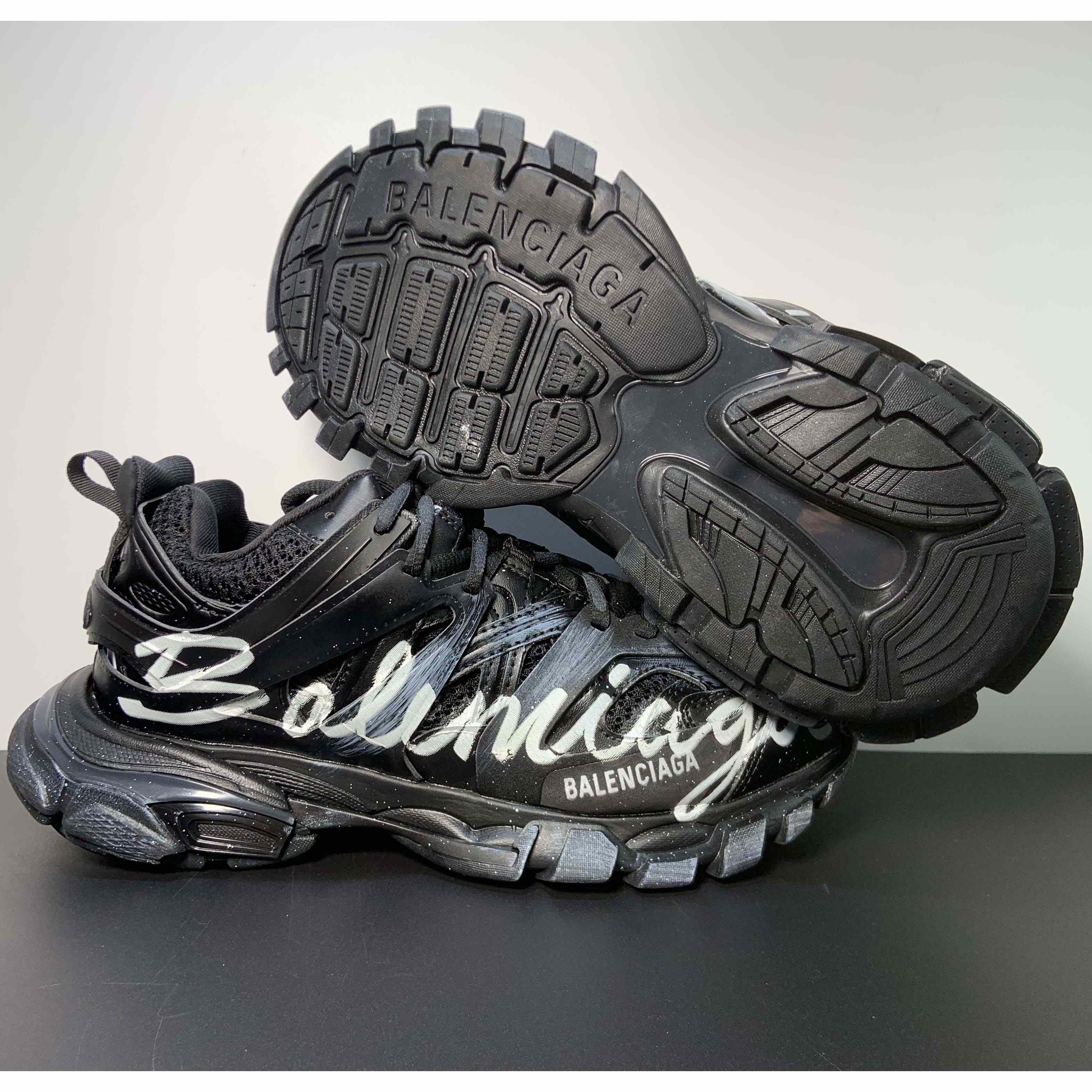 Balenciaga Track Signature Sneaker in black - PerfectKickZ