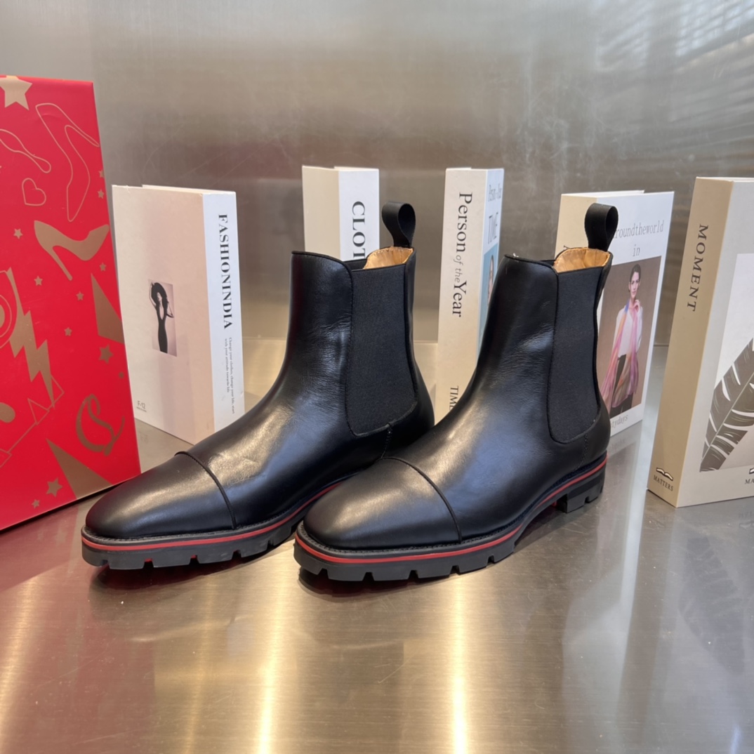 Christian Louboutin Leather Ankle Boots - PerfectKickZ