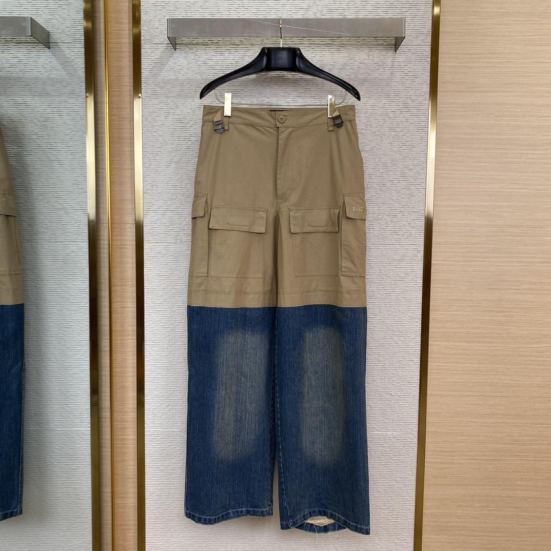 Balenciaga Layered-Design Cotton Wide-Leg Trousers - PerfectKickZ