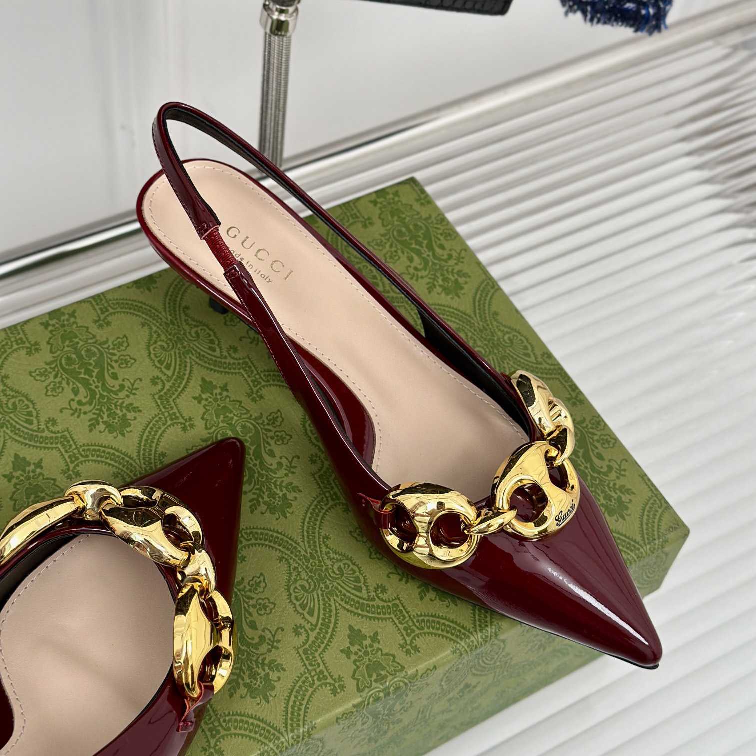Gucci Women's Slingback With Marina Chain  - PerfectKickZ