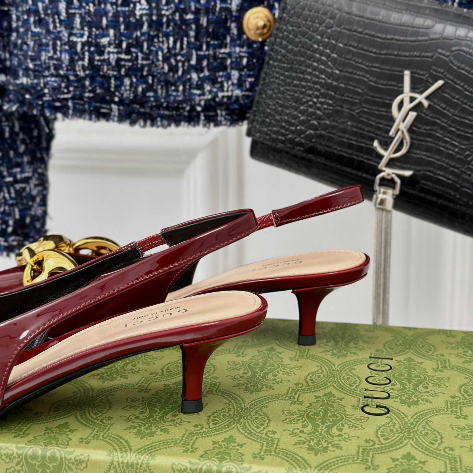 Gucci Women's Slingback With Marina Chain  - PerfectKickZ