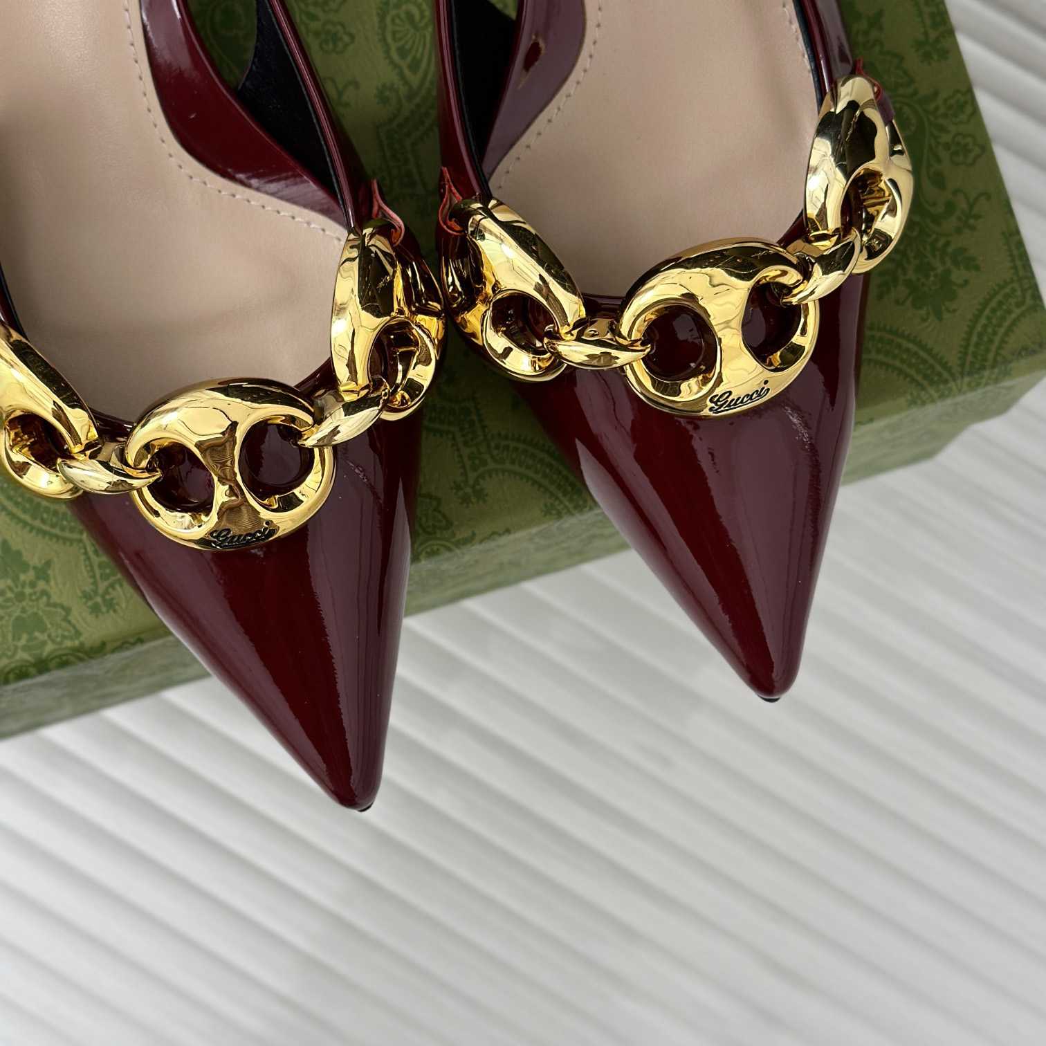 Gucci Women's Slingback With Marina Chain  - PerfectKickZ