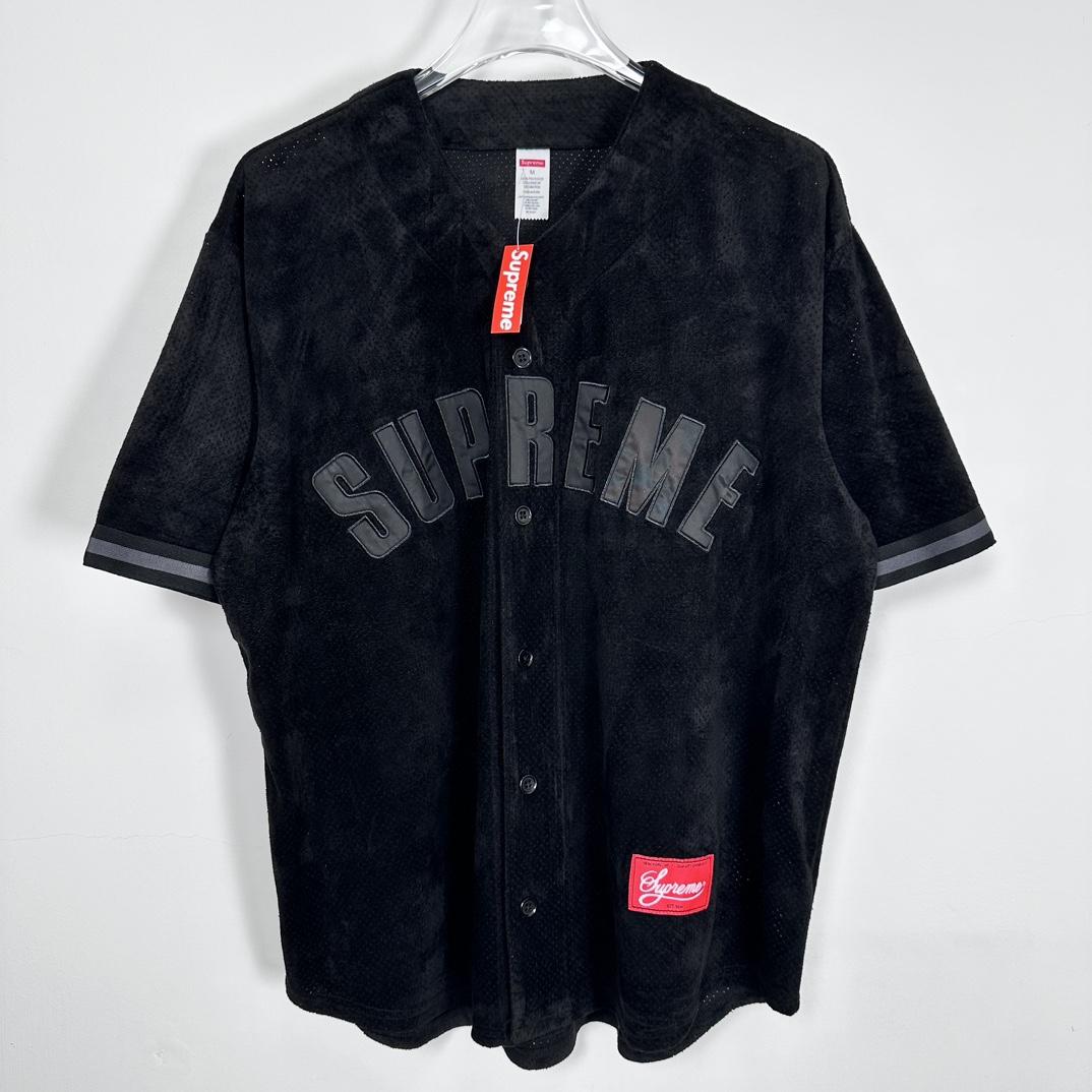 Supreme Ultrasuede Mesh Baseball Jersey - PerfectKickZ