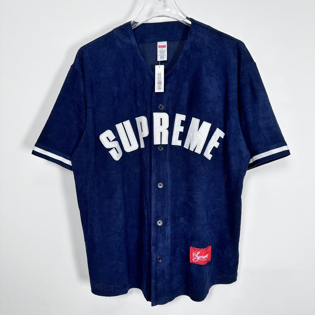 Supreme Ultrasuede Mesh Baseball Jersey - PerfectKickZ