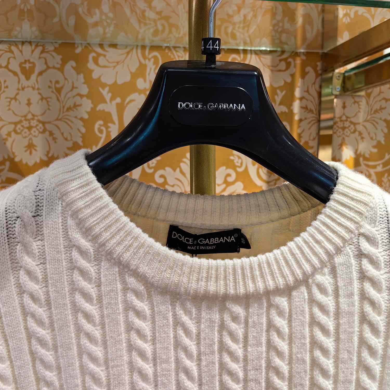 Dolce & Gabbana White Logo-embroidery Virgin Wool Jumper - PerfectKickZ