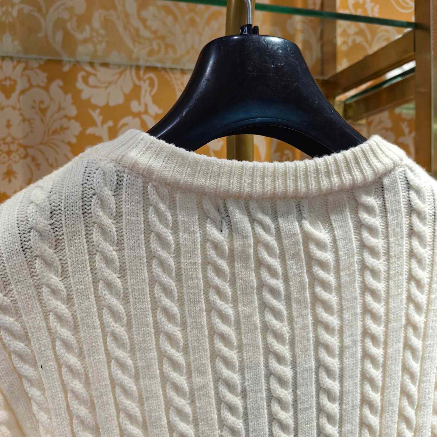 Dolce & Gabbana White Logo-embroidery Virgin Wool Jumper - PerfectKickZ