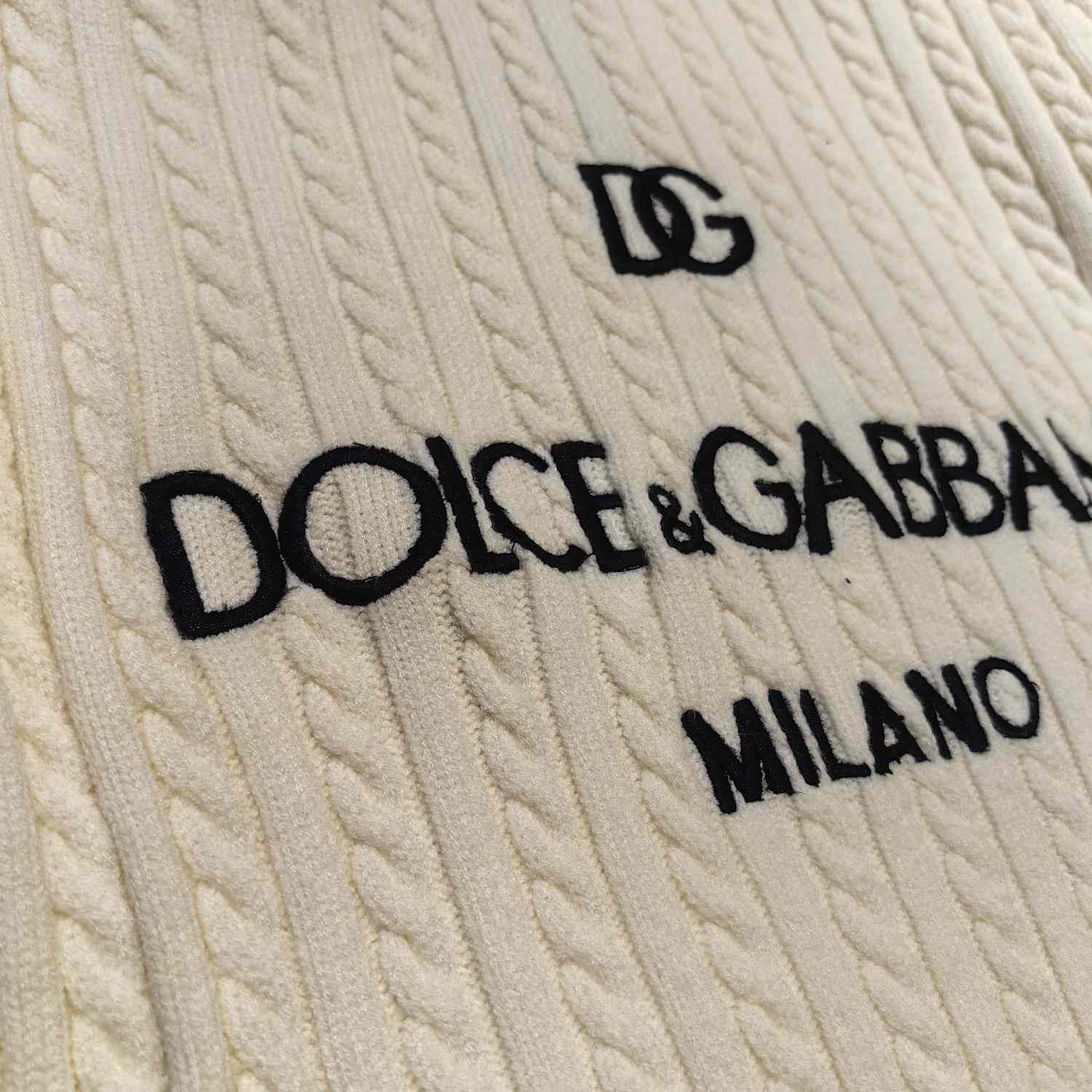Dolce & Gabbana White Logo-embroidery Virgin Wool Jumper - PerfectKickZ