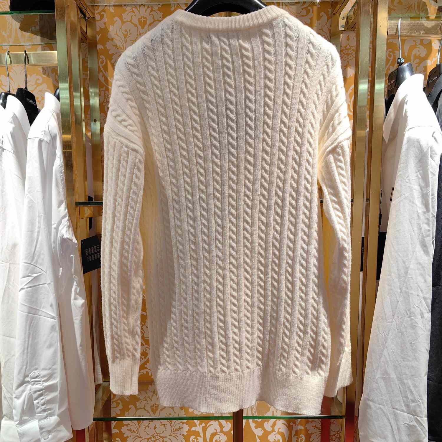 Dolce & Gabbana White Logo-embroidery Virgin Wool Jumper - PerfectKickZ