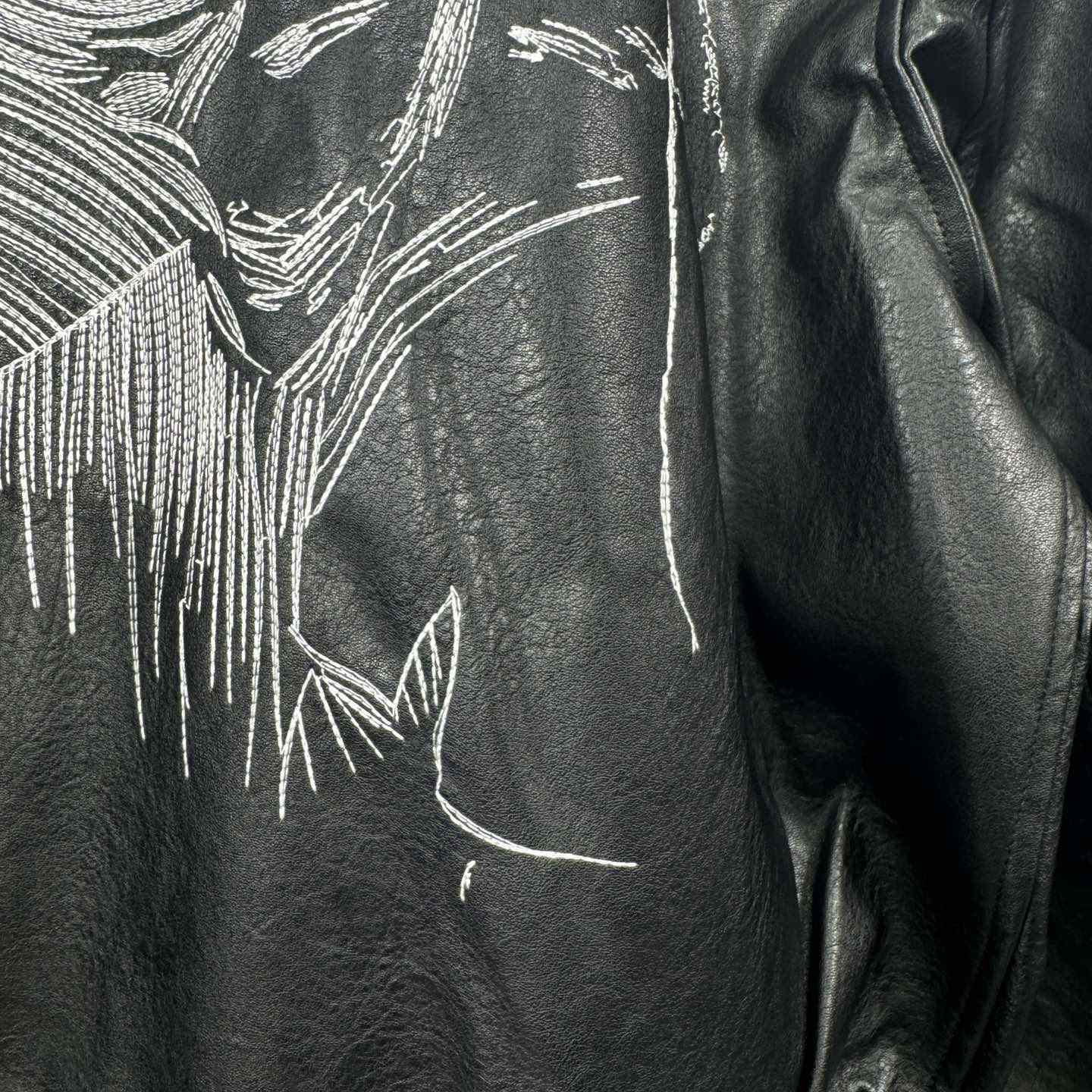 Enfants Riches Deprimes Opium Embroidered Leather Jacket - PerfectKickZ