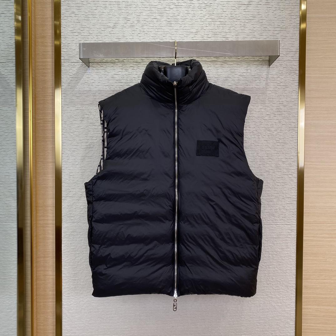 Fendi FF Stripe Reversible Padded Gilet - PerfectKickZ