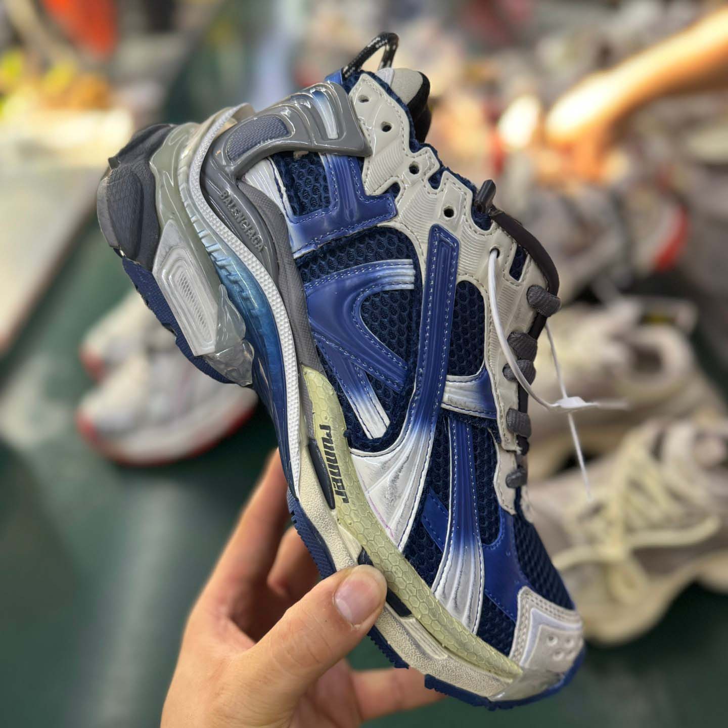 Balenciaga Runner Gradient Sneaker In Beige/navy/grey - PerfectKickZ