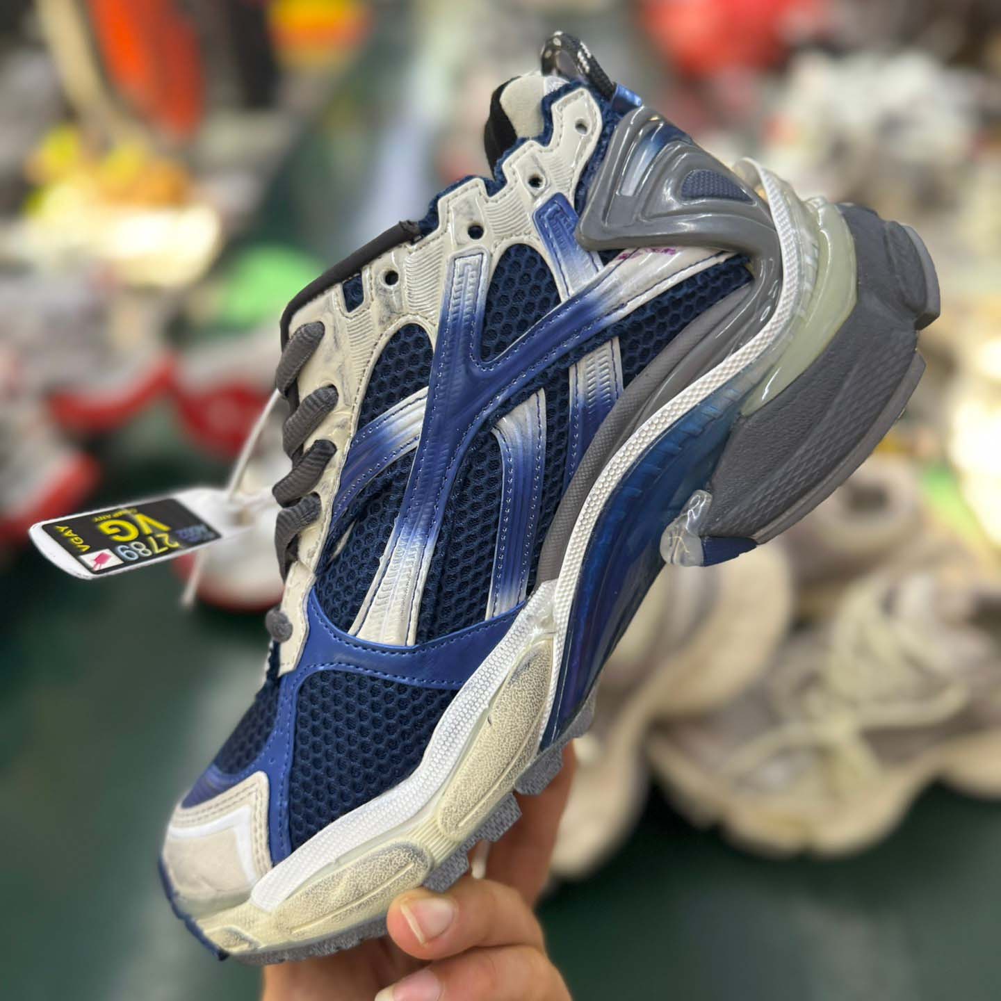 Balenciaga Runner Gradient Sneaker In Beige/navy/grey - PerfectKickZ