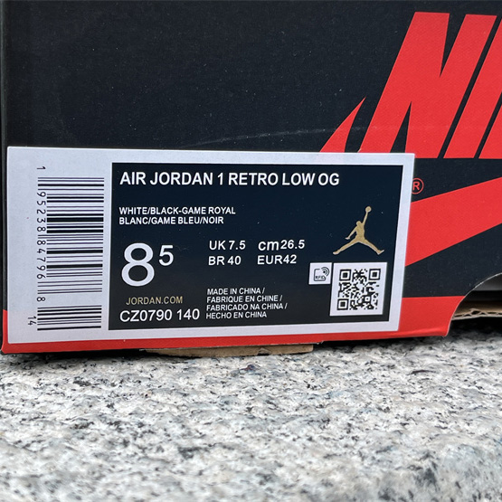 Air Jordan 1 Low OG “Game Royal” Sneaker   CZ0790-140  - PerfectKickZ