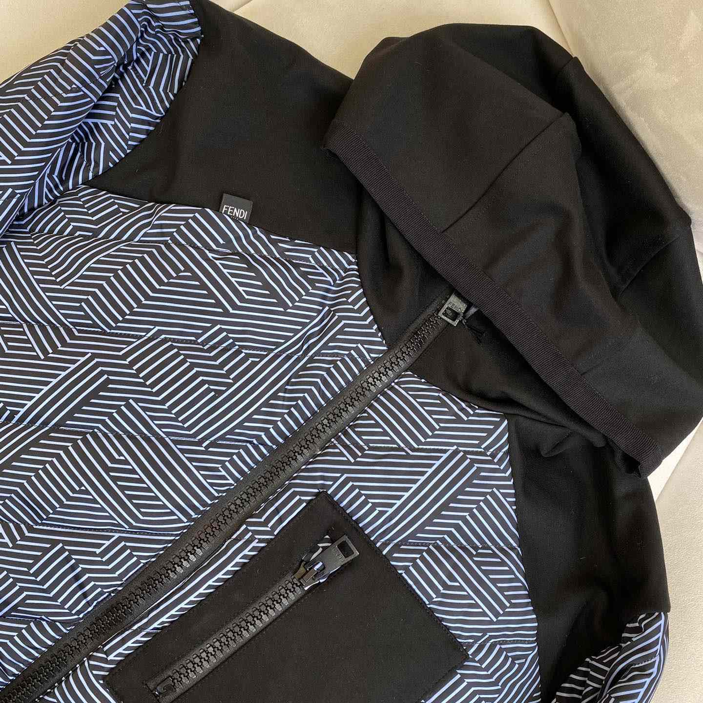 Fendi Shadow-print Panelled Down Jacket - PerfectKickZ
