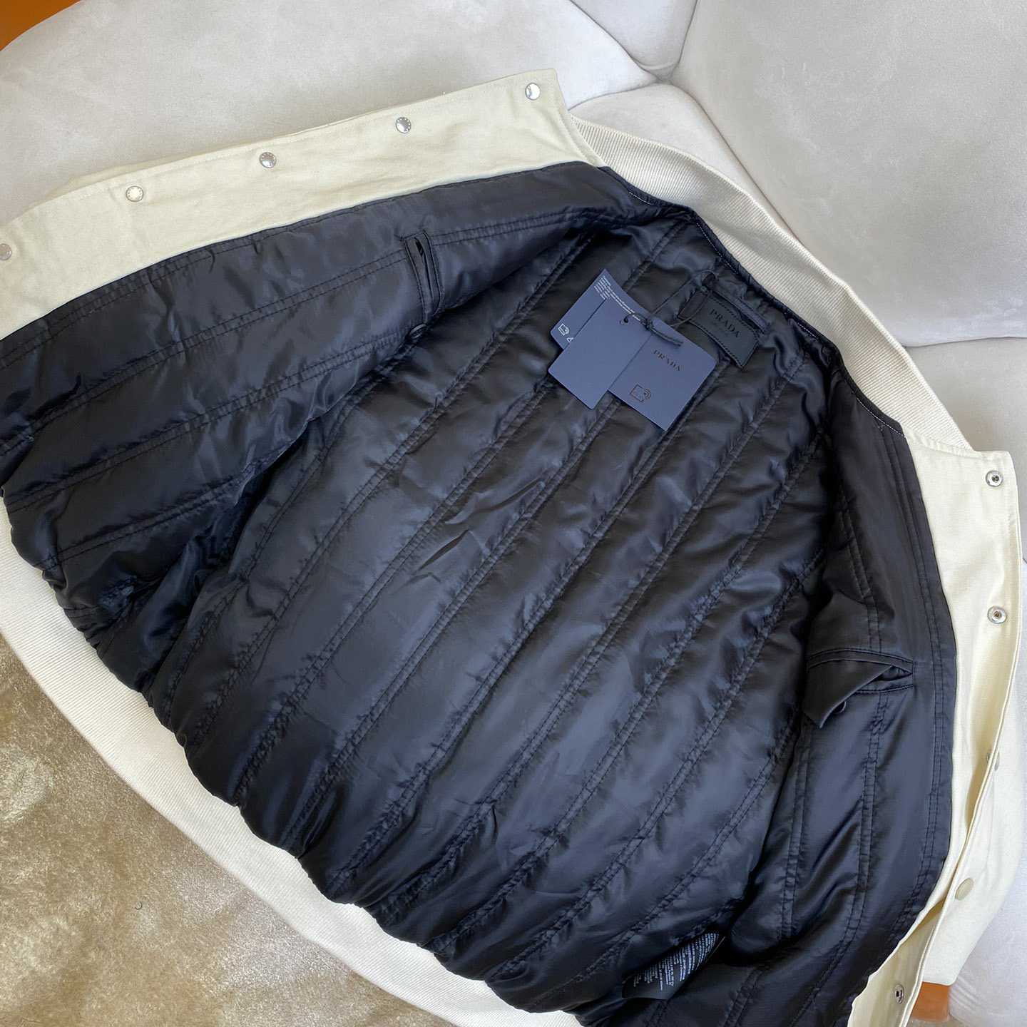 Prada Kid Mohair Bomber Jacket With Patches - 