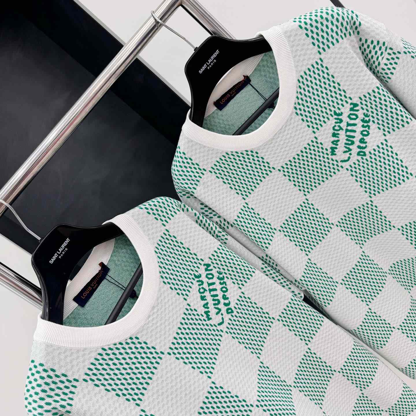 Louis Vuitton Damier Knitted Short-Sleeved Crewneck  1AFIX4 - PerfectKickZ