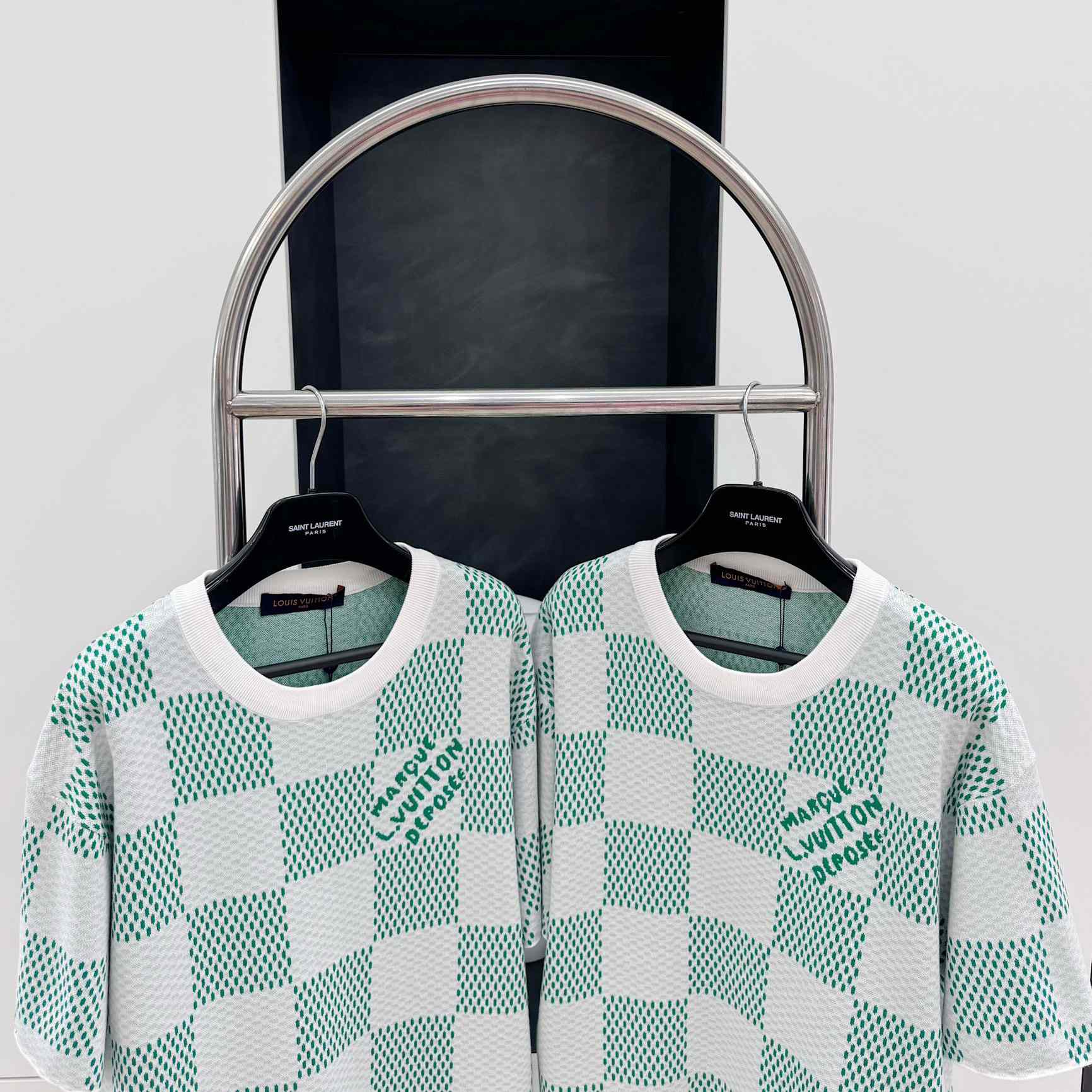 Louis Vuitton Damier Knitted Short-Sleeved Crewneck  1AFIX4 - PerfectKickZ