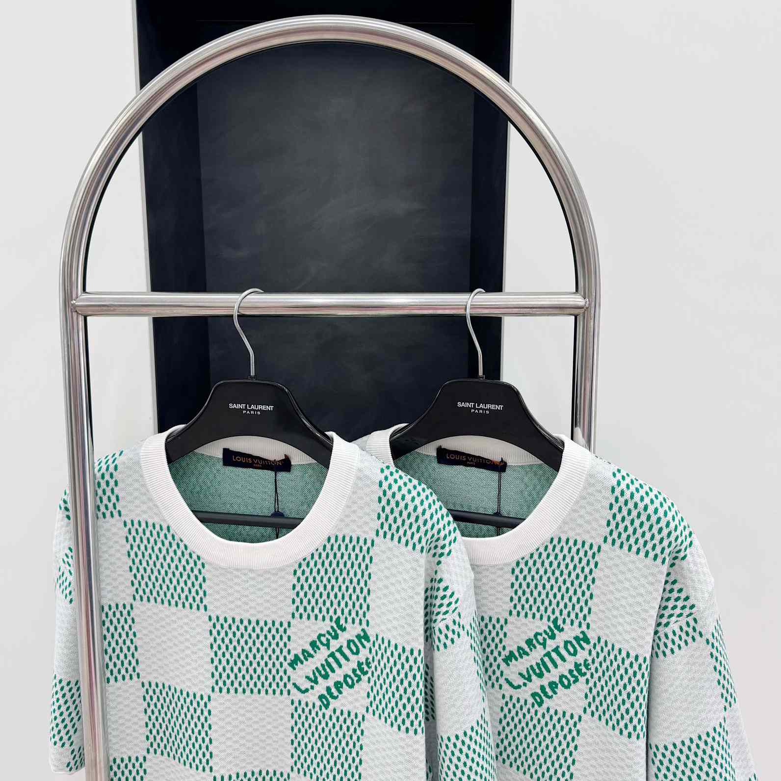 Louis Vuitton Damier Knitted Short-Sleeved Crewneck  1AFIX4 - PerfectKickZ