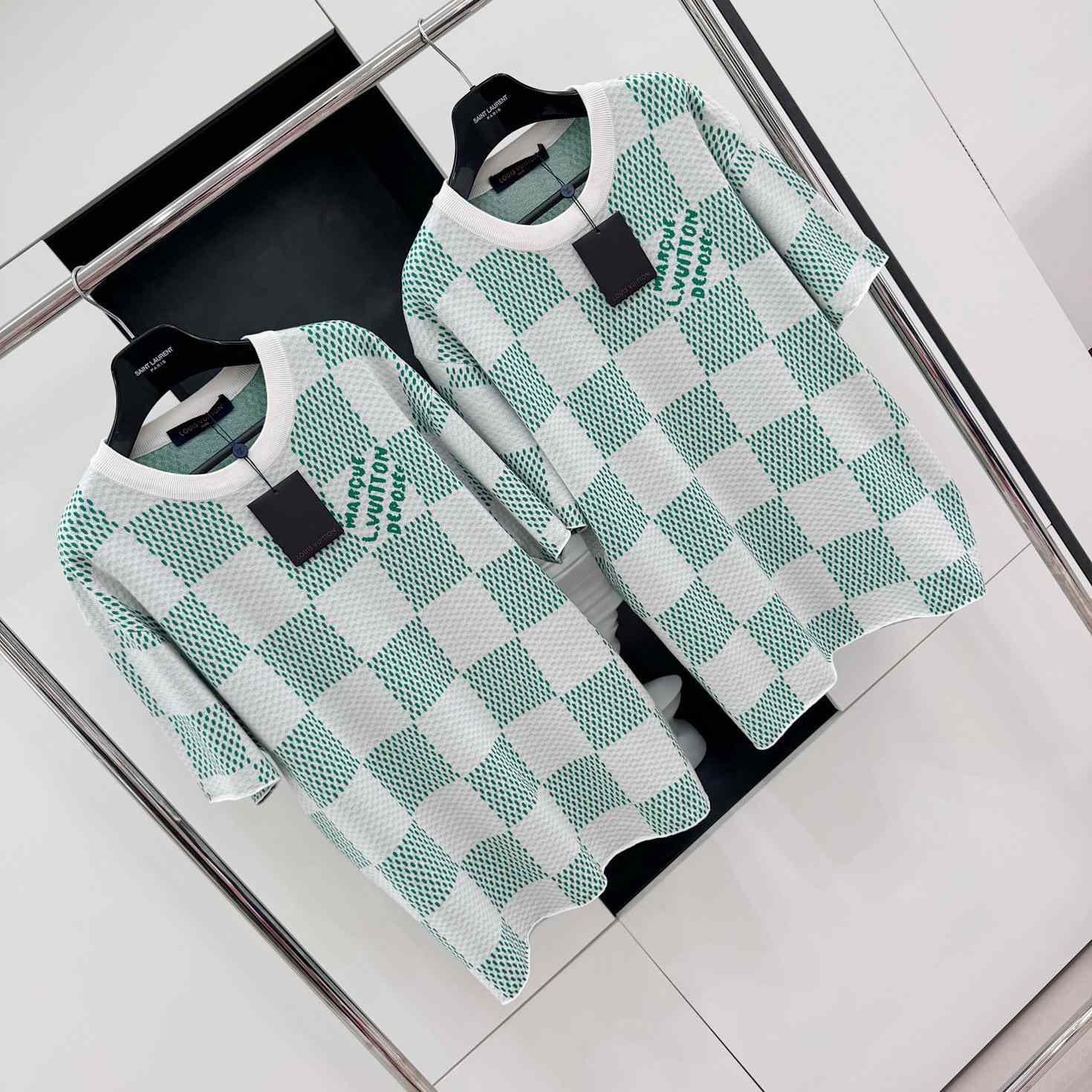 Louis Vuitton Damier Knitted Short-Sleeved Crewneck  1AFIX4 - PerfectKickZ