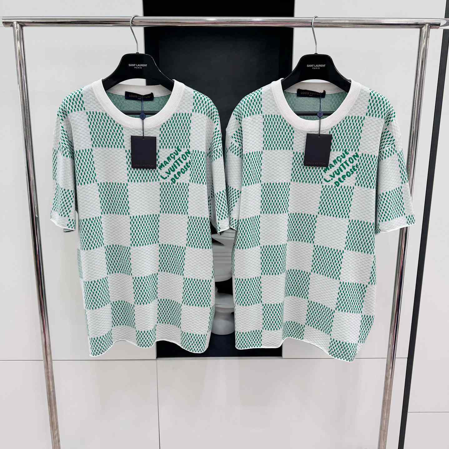 Louis Vuitton Damier Knitted Short-Sleeved Crewneck  1AFIX4 - PerfectKickZ