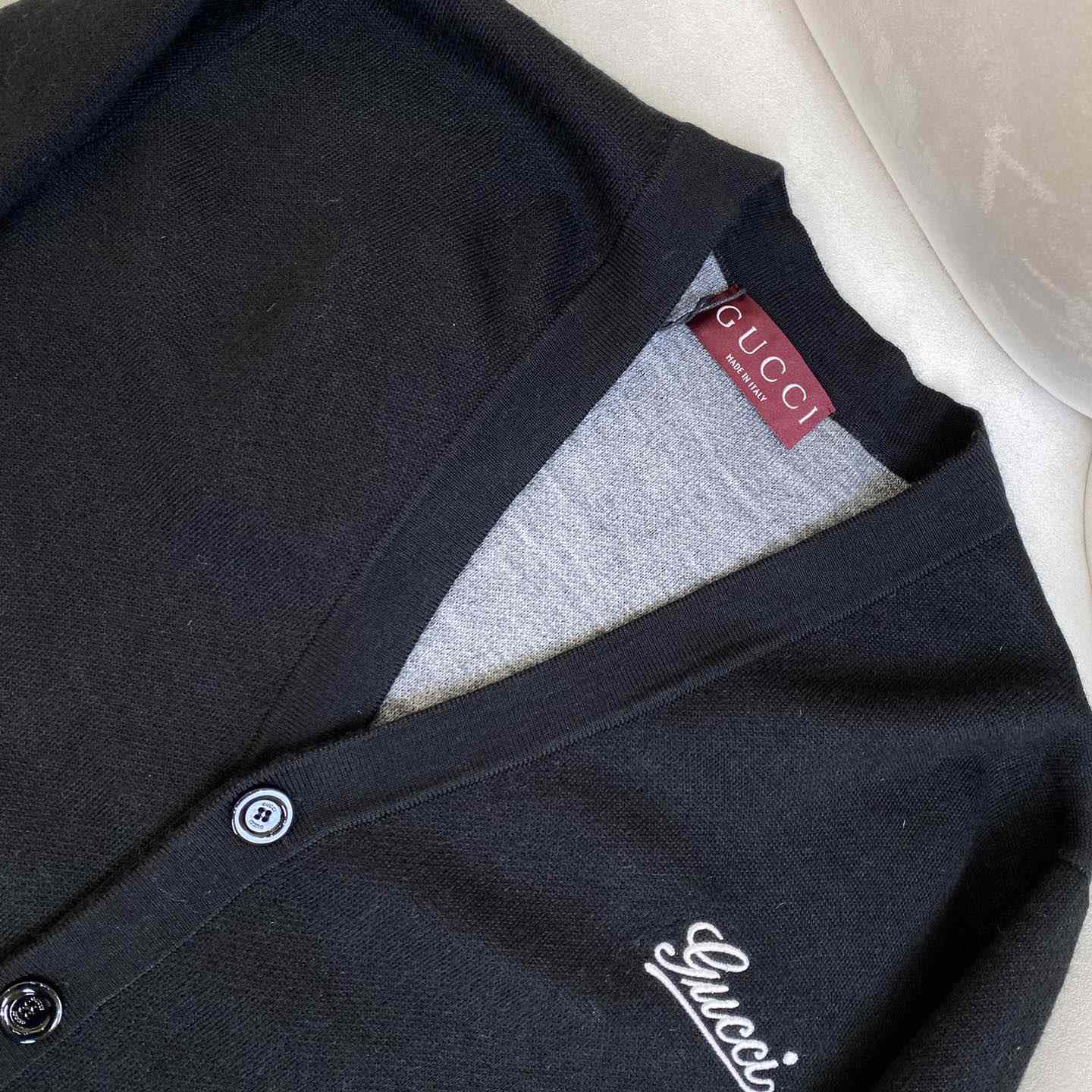 Gucci Double Wool Cardigan With Embroidery - PerfectKickZ