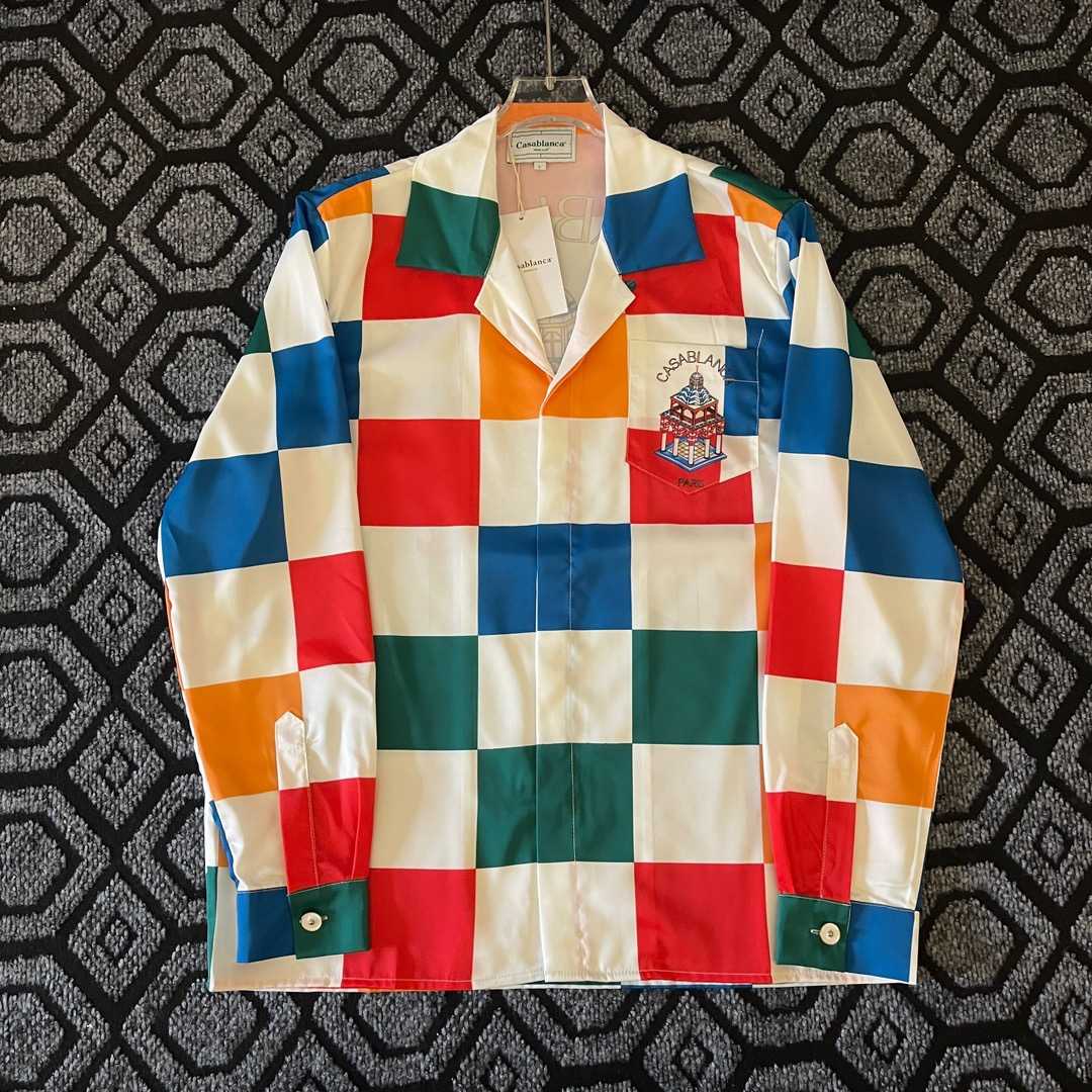 Casablanca Checkerboard-print Silk Shirt - PerfectKickZ