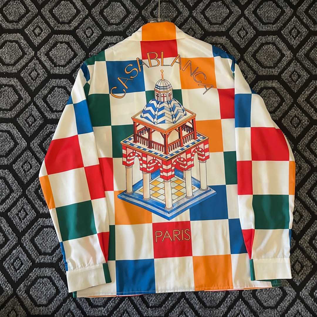 Casablanca Checkerboard-print Silk Shirt - PerfectKickZ