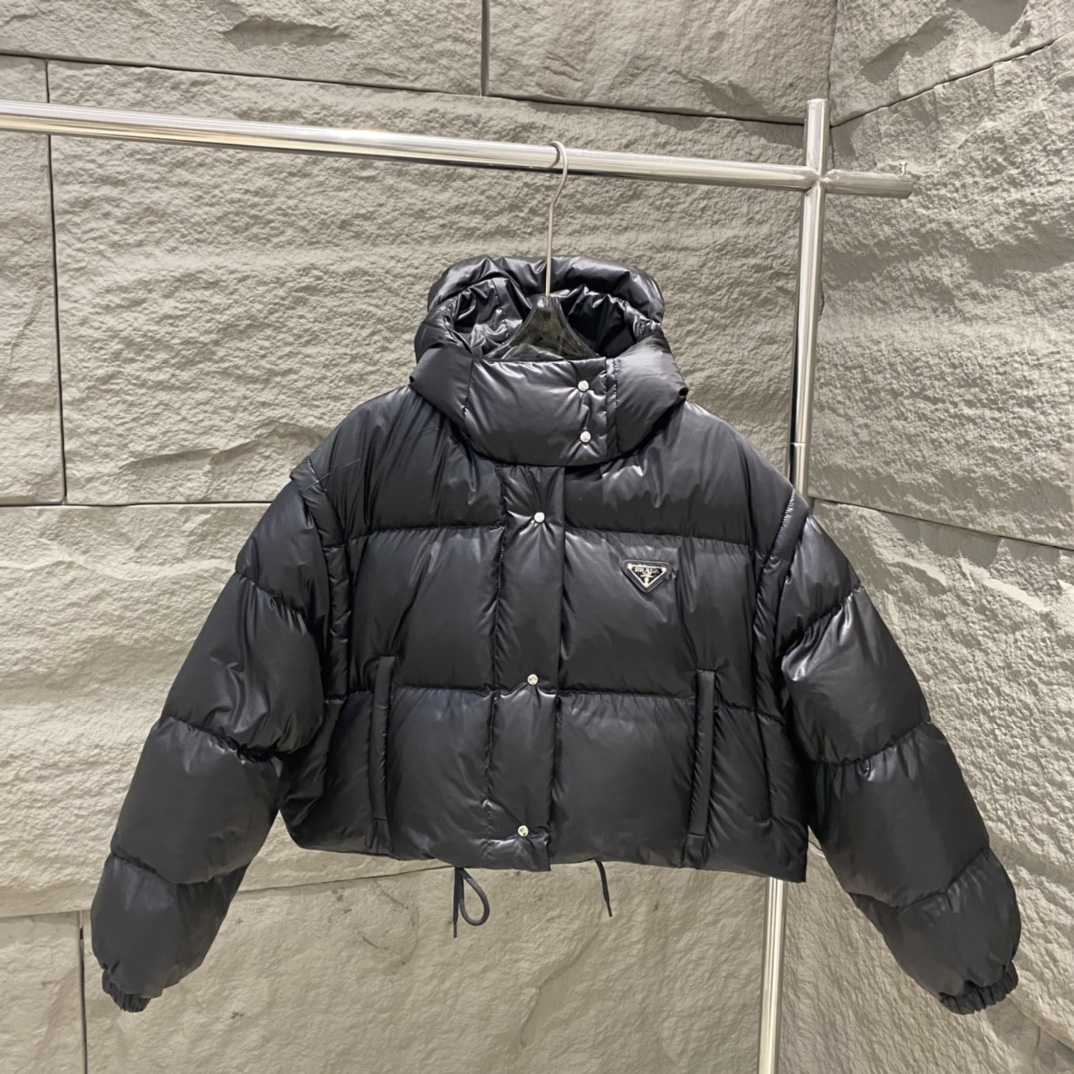 Prada Re-Nylon Convertible Cropped Down Jacket - PerfectKickZ