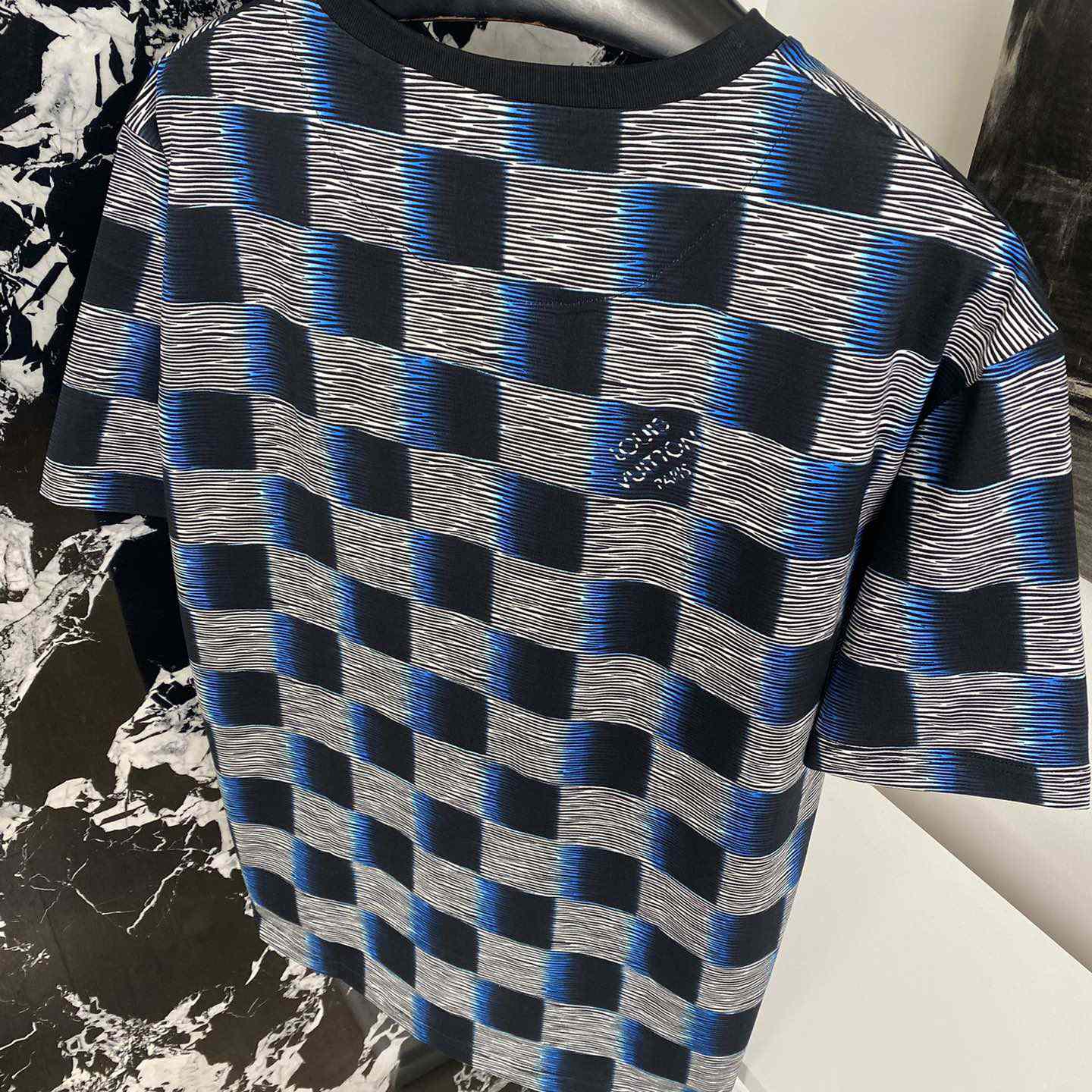 Louis Vuitton Damier Short-Sleeved Cotton T-Shirt   1AFB30 - PerfectKickZ