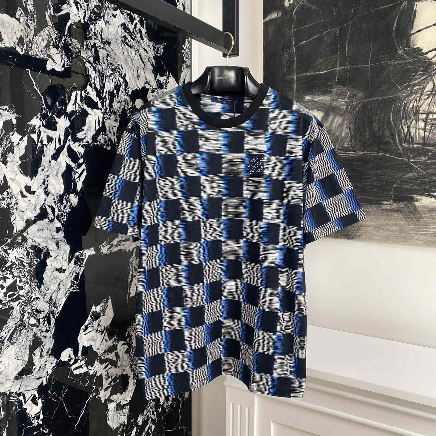 Louis Vuitton Damier Short-Sleeved Cotton T-Shirt   1AFB30 - PerfectKickZ