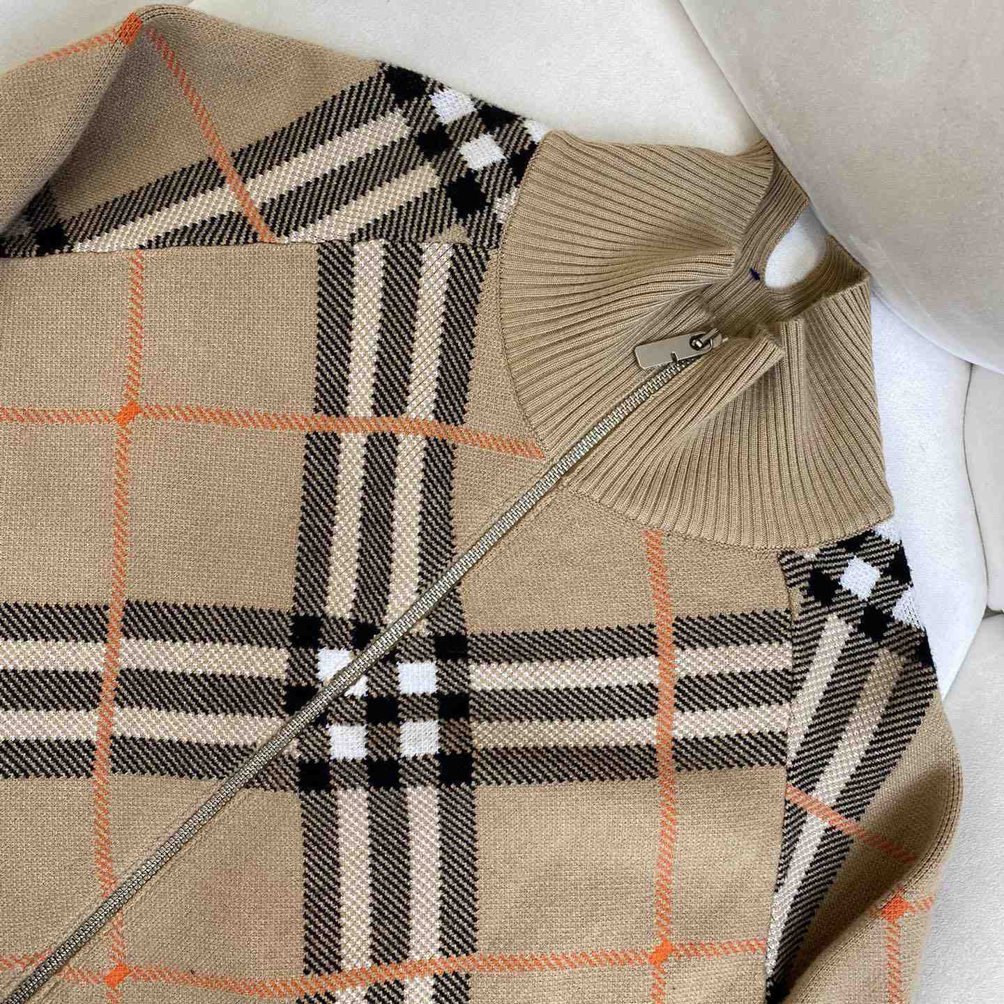 Burberry Check Wool Blend Track Jacket - PerfectKickZ