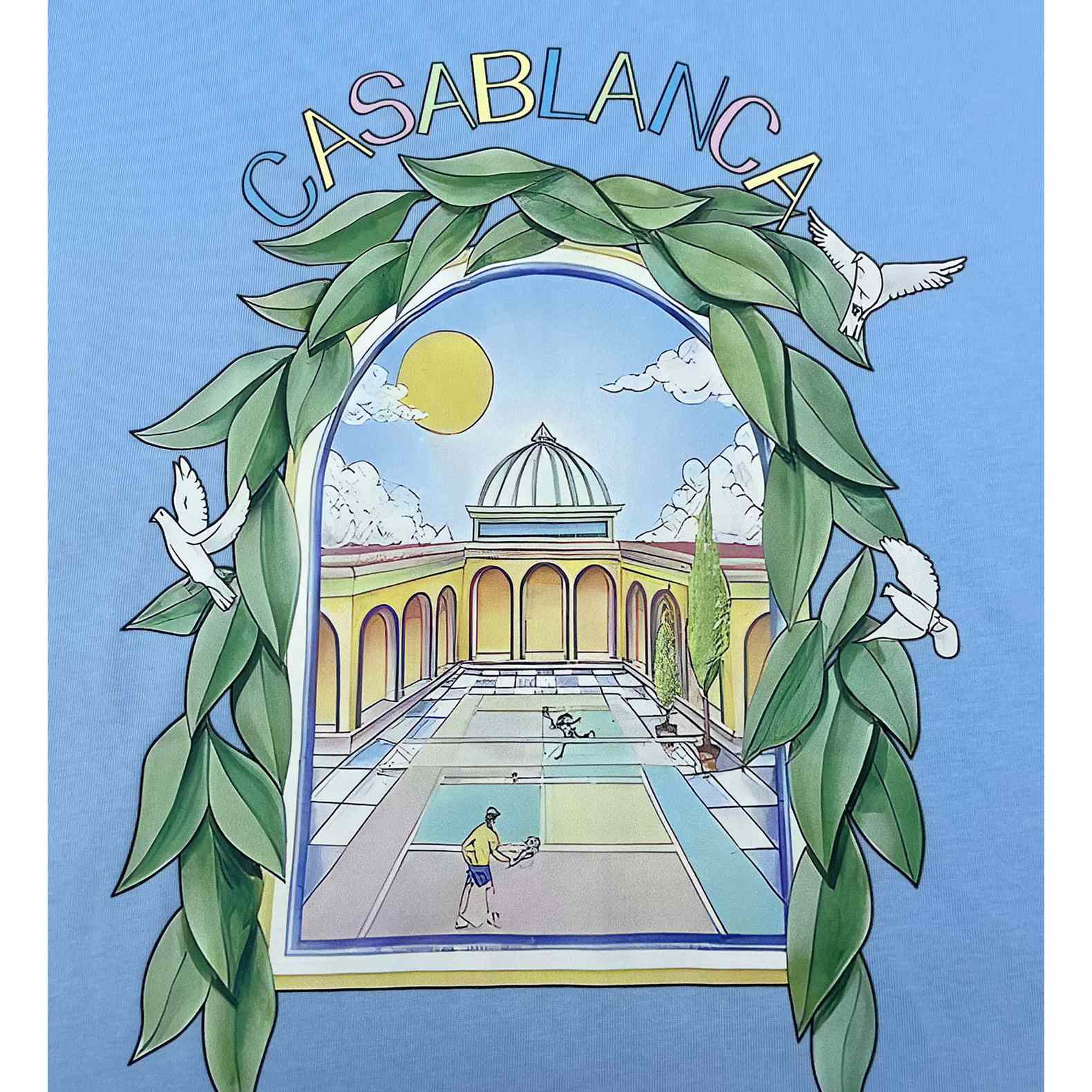 Casablanca Blue 'Casablanca Avenida' T-Shirt   C891 - PerfectKickZ