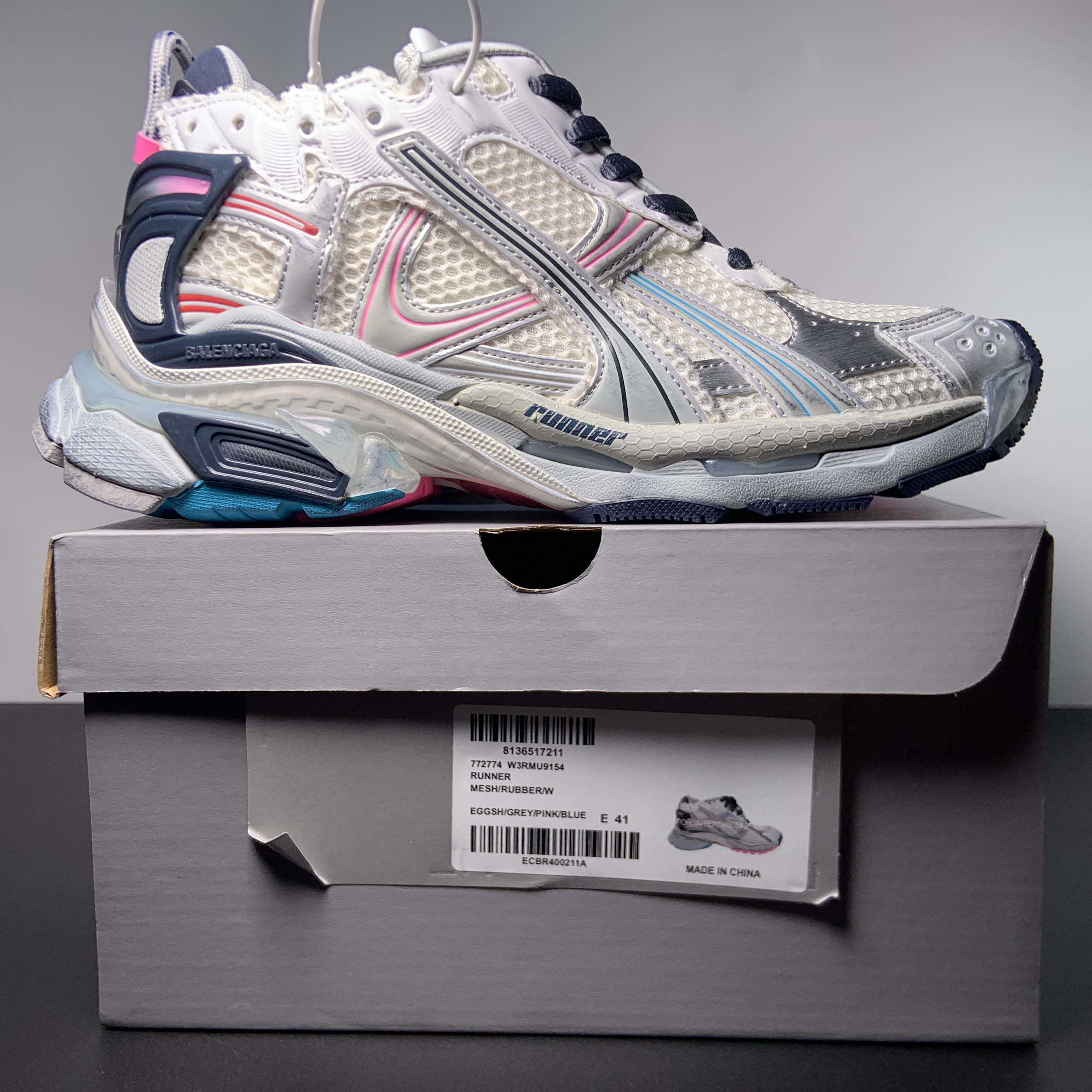 Balenciaga Runner Sneaker In Light Beige/grey/pink/blue - PerfectKickZ