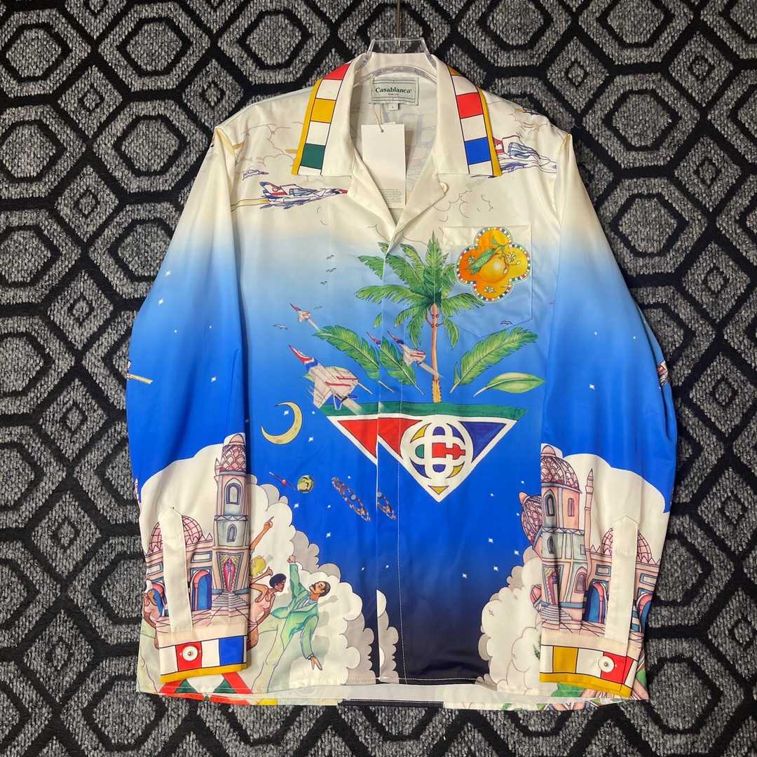 Casablanca Le Dimension Illustration Style-print Shirt - PerfectKickZ