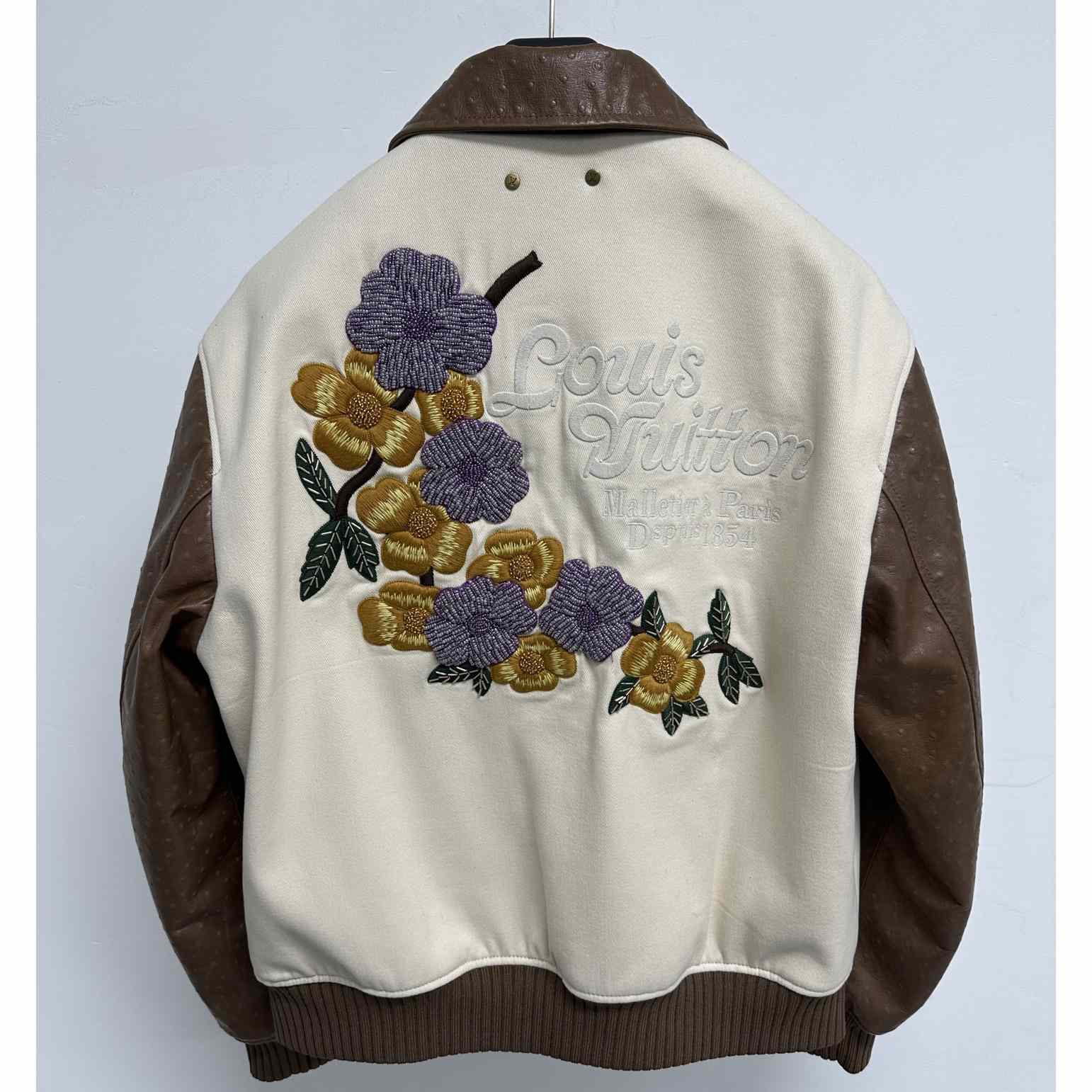 Louis Vuitton Embroidered Ostrich Varsity Jacket   1AFQLX - PerfectKickZ