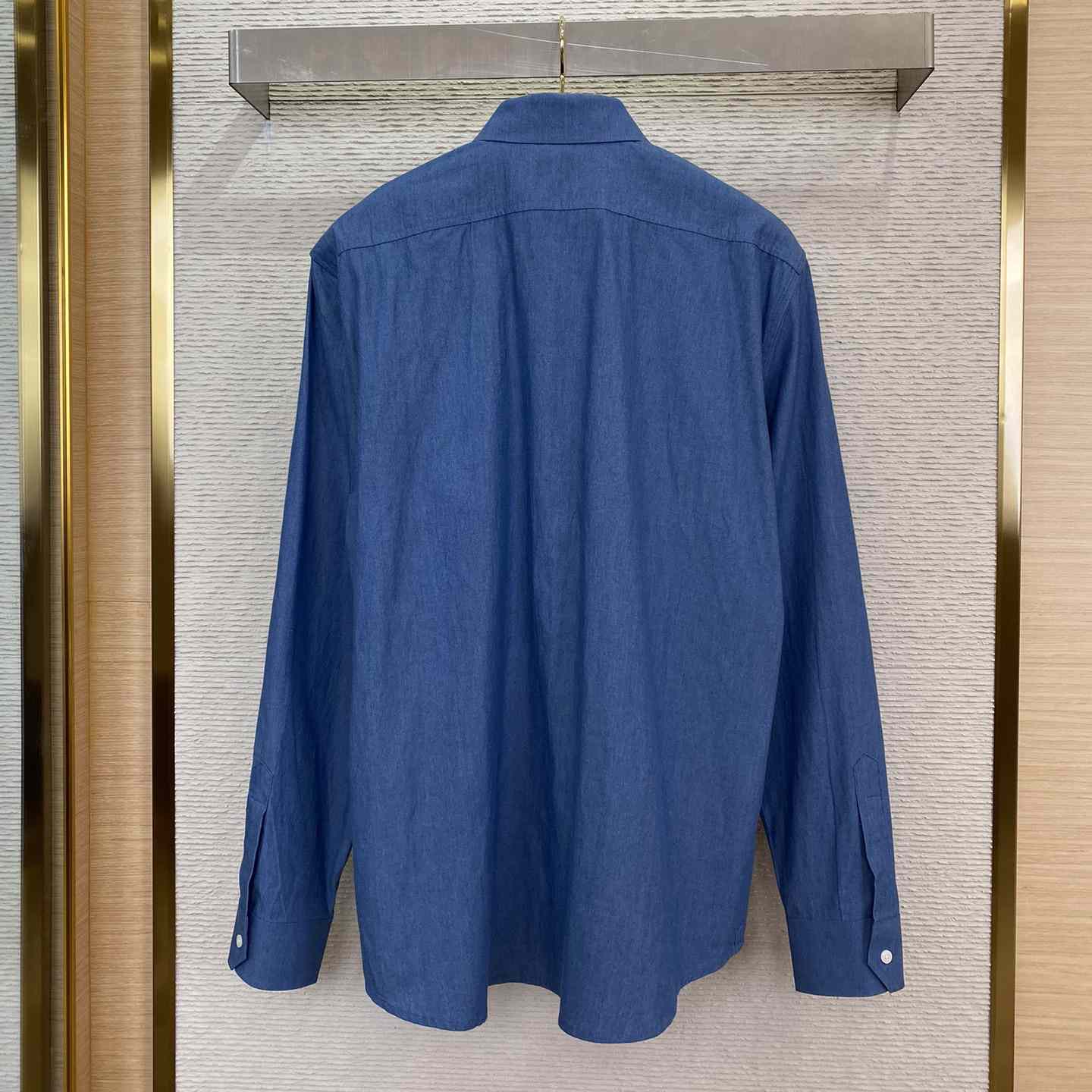 Celine Triomphe Cotton-Chambray Shirt - PerfectKickZ