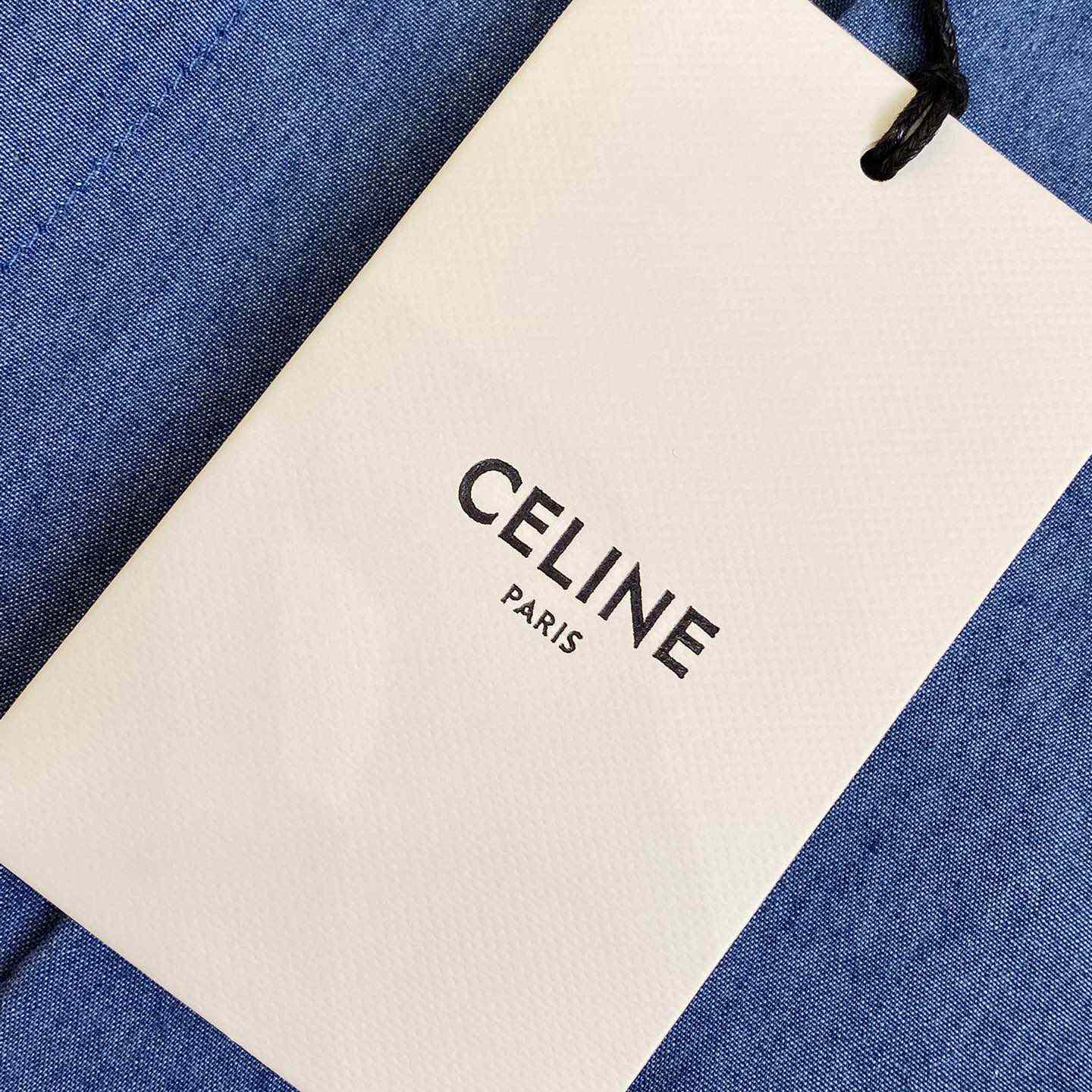 Celine Triomphe Cotton-Chambray Shirt - PerfectKickZ
