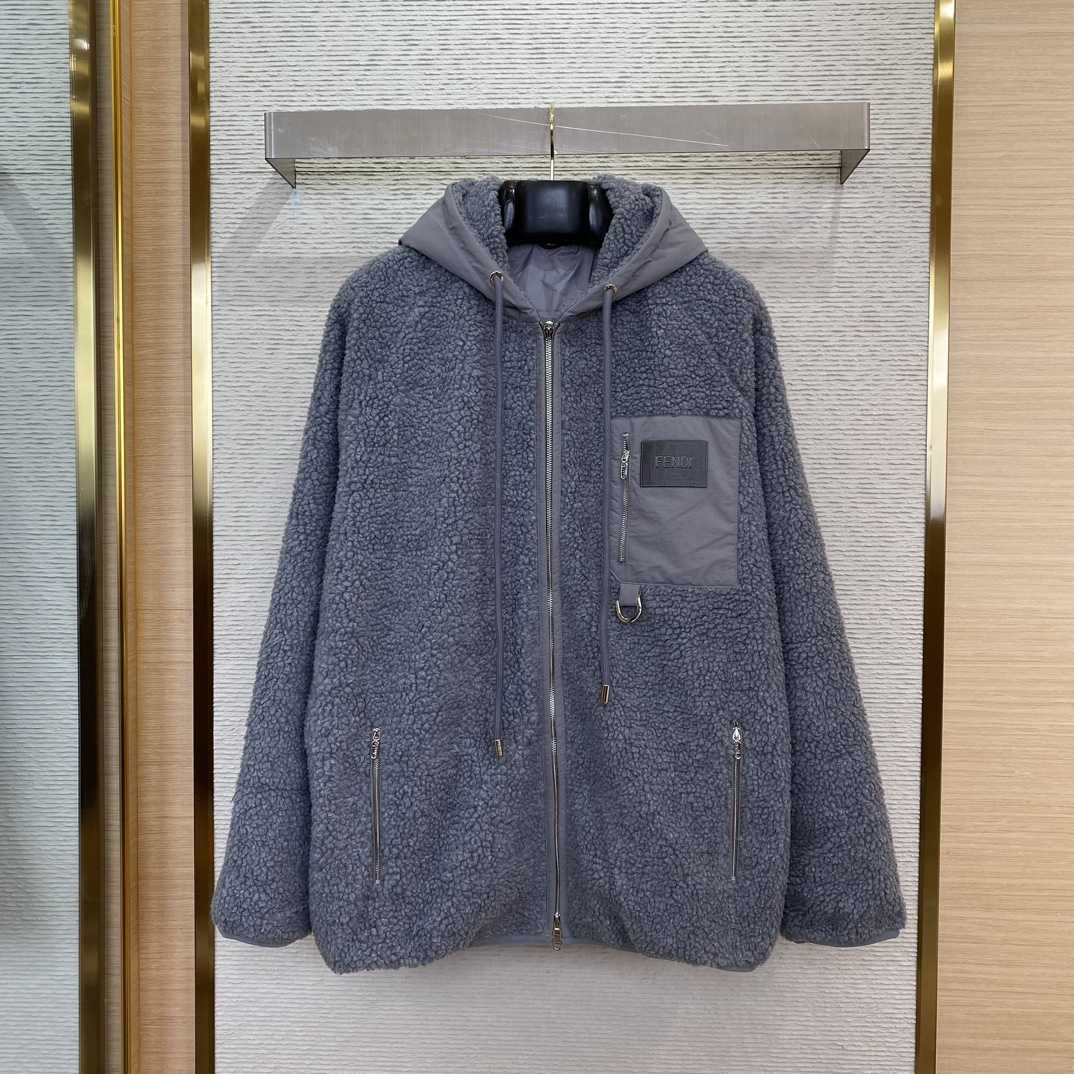 Fendi Logo-appliqué Fleece Jacket - PerfectKickZ