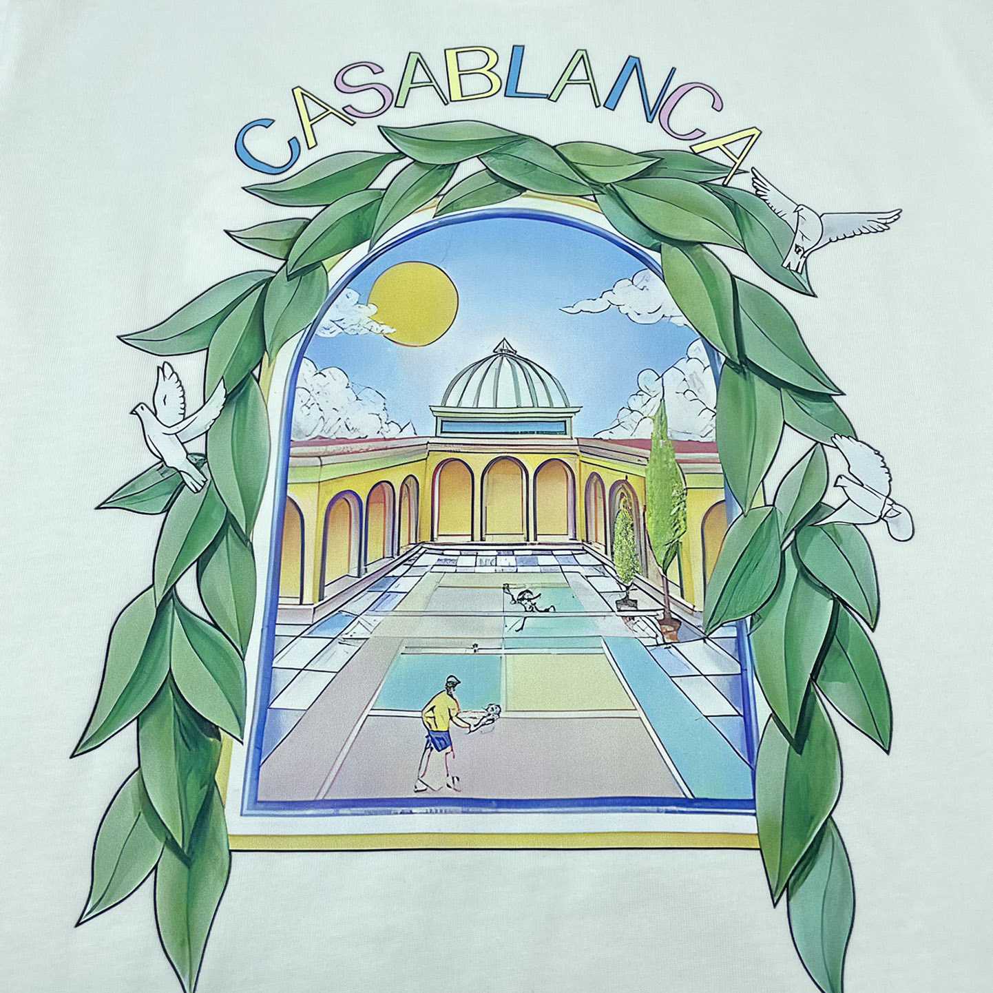 Casablanca White 'Casablanca Avenida' T-Shirt   C889 - PerfectKickZ