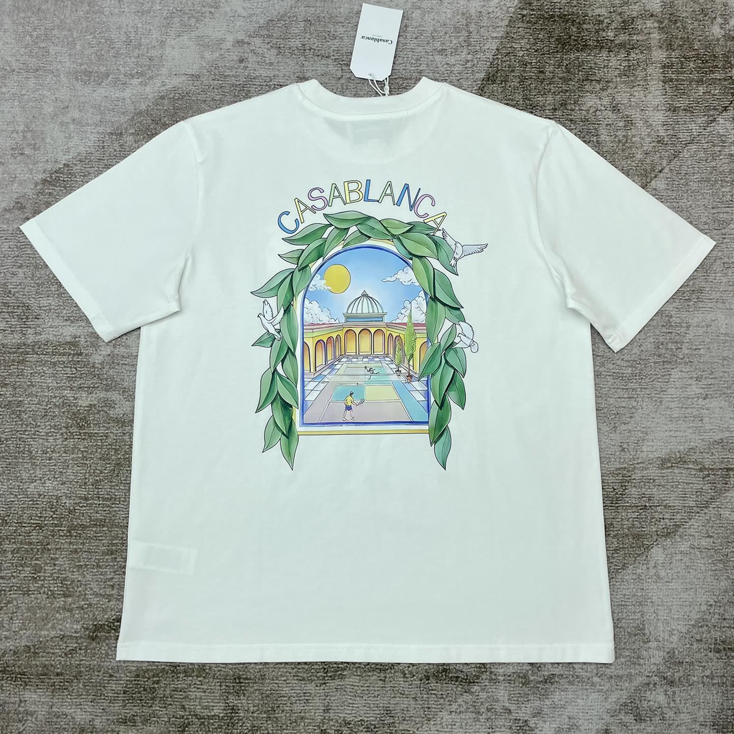Casablanca White 'Casablanca Avenida' T-Shirt   C889 - PerfectKickZ