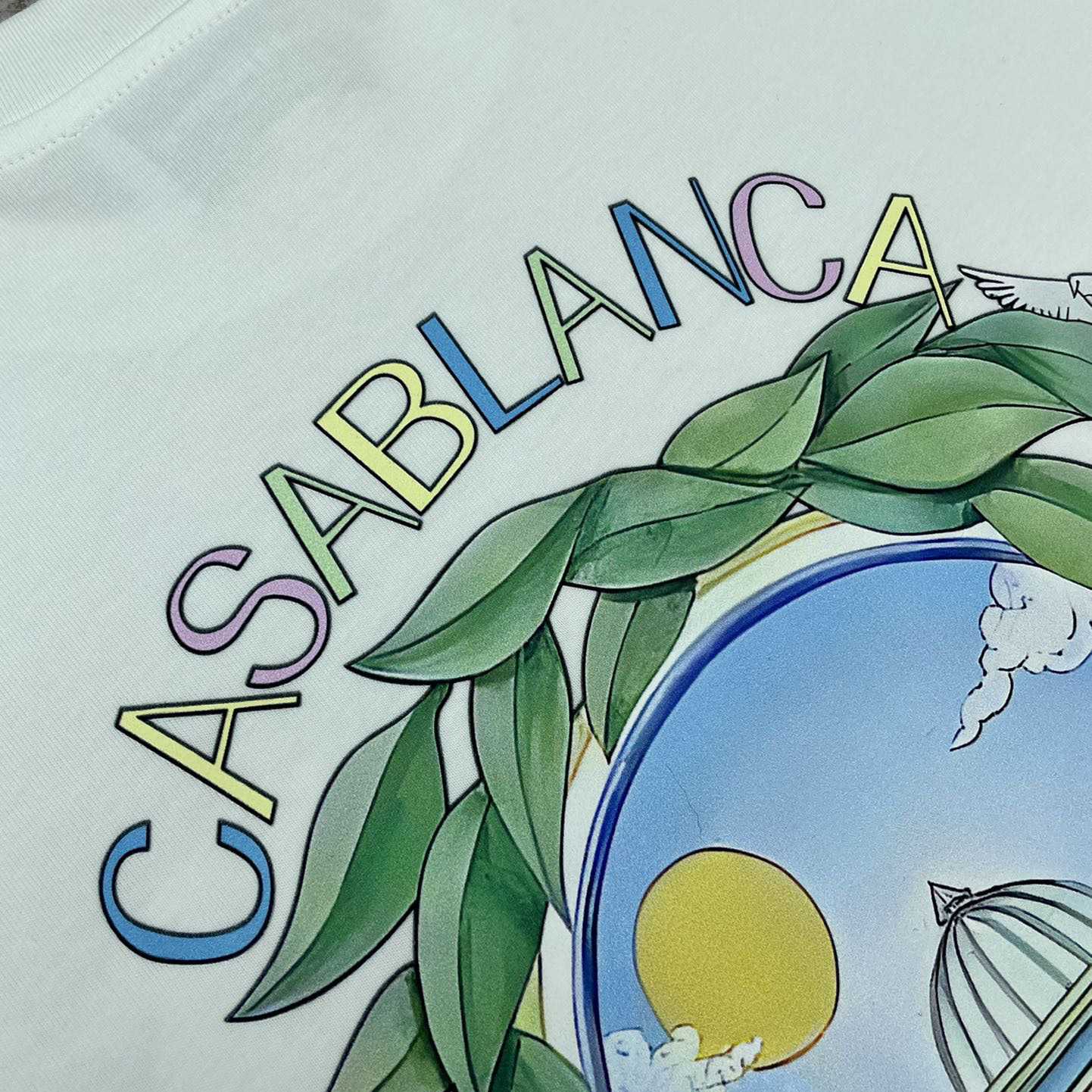 Casablanca White 'Casablanca Avenida' T-Shirt   C889 - PerfectKickZ