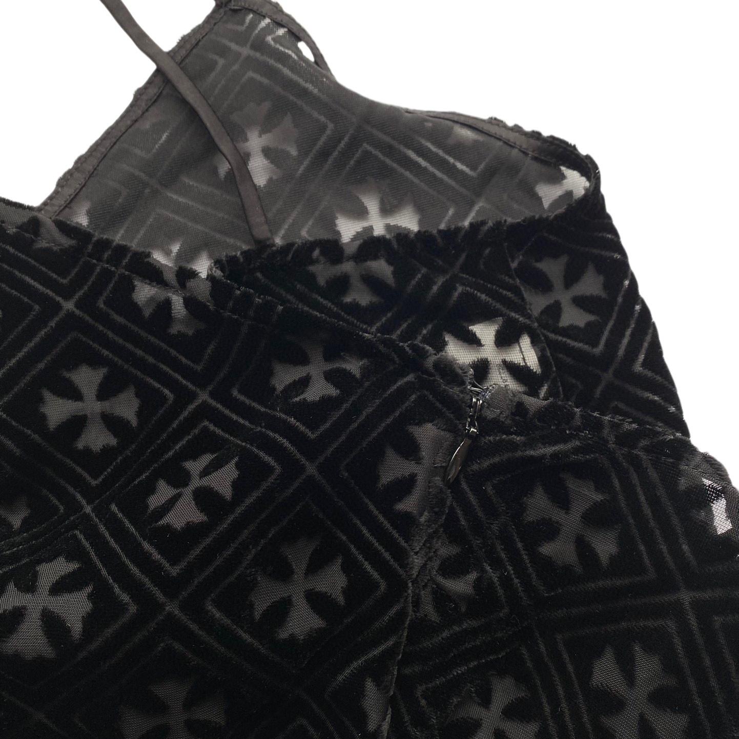 Chrome Hearts Black Velvet Burnout Dress - PerfectKickZ