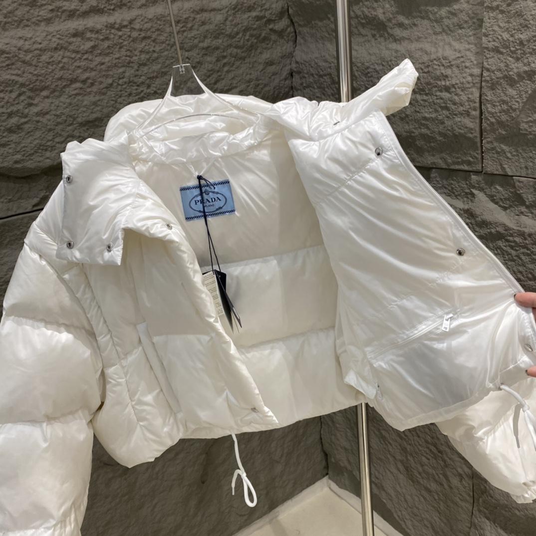 Prada Re-Nylon Convertible Cropped Down Jacket - PerfectKickZ