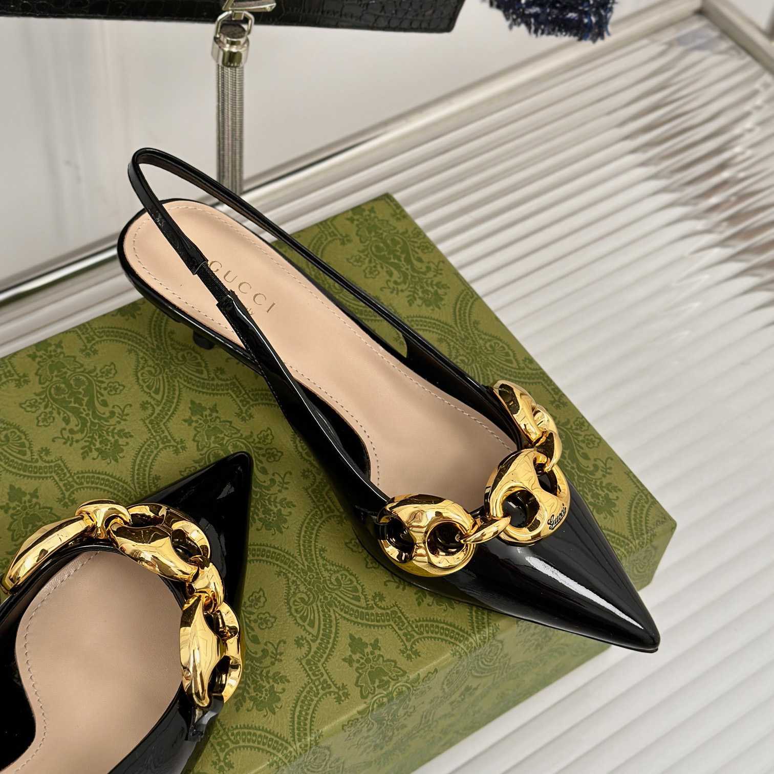 Gucci Women's Slingback With Marina Chain  - PerfectKickZ