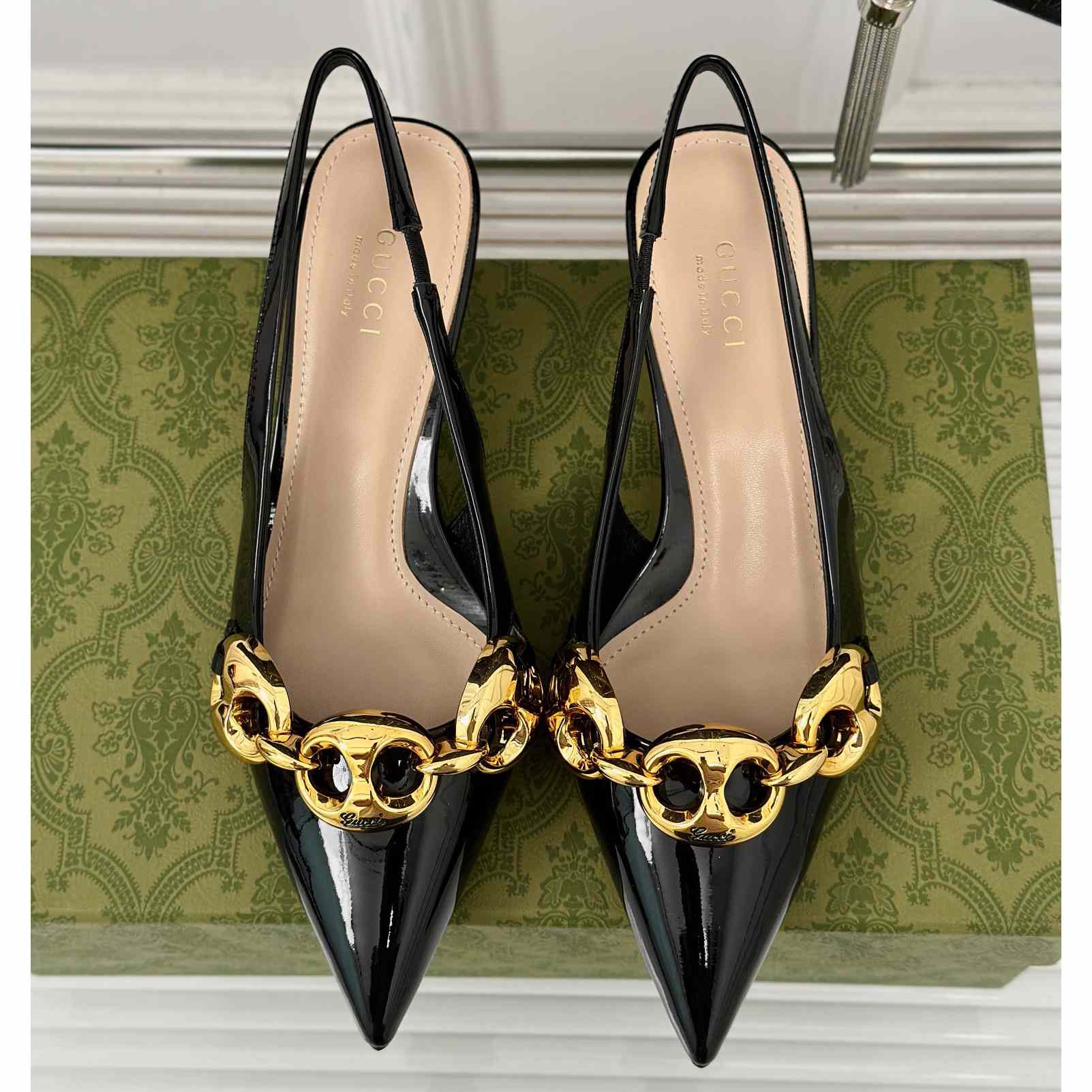 Gucci Women's Slingback With Marina Chain  - 