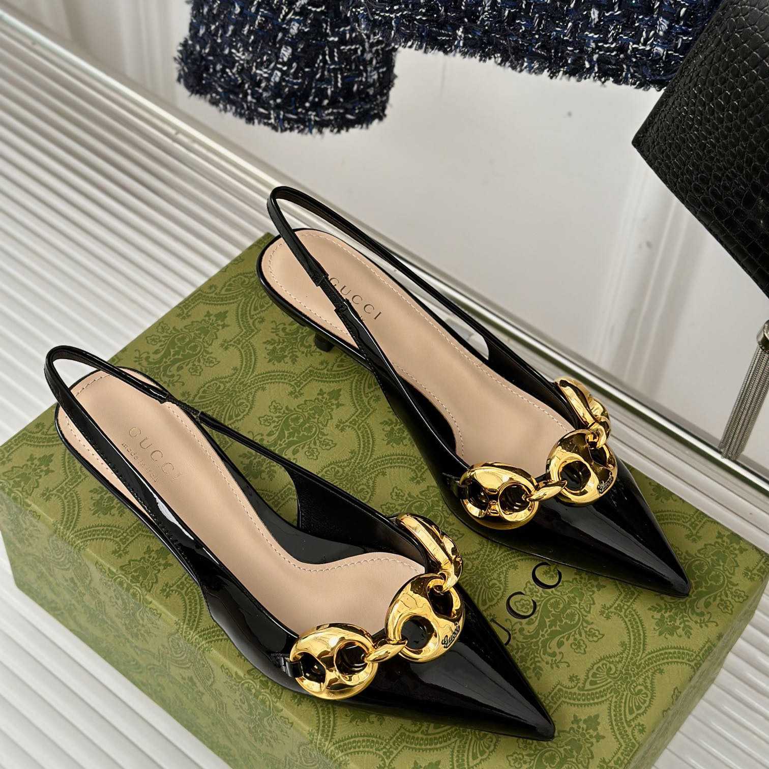 Gucci Women's Slingback With Marina Chain  - 