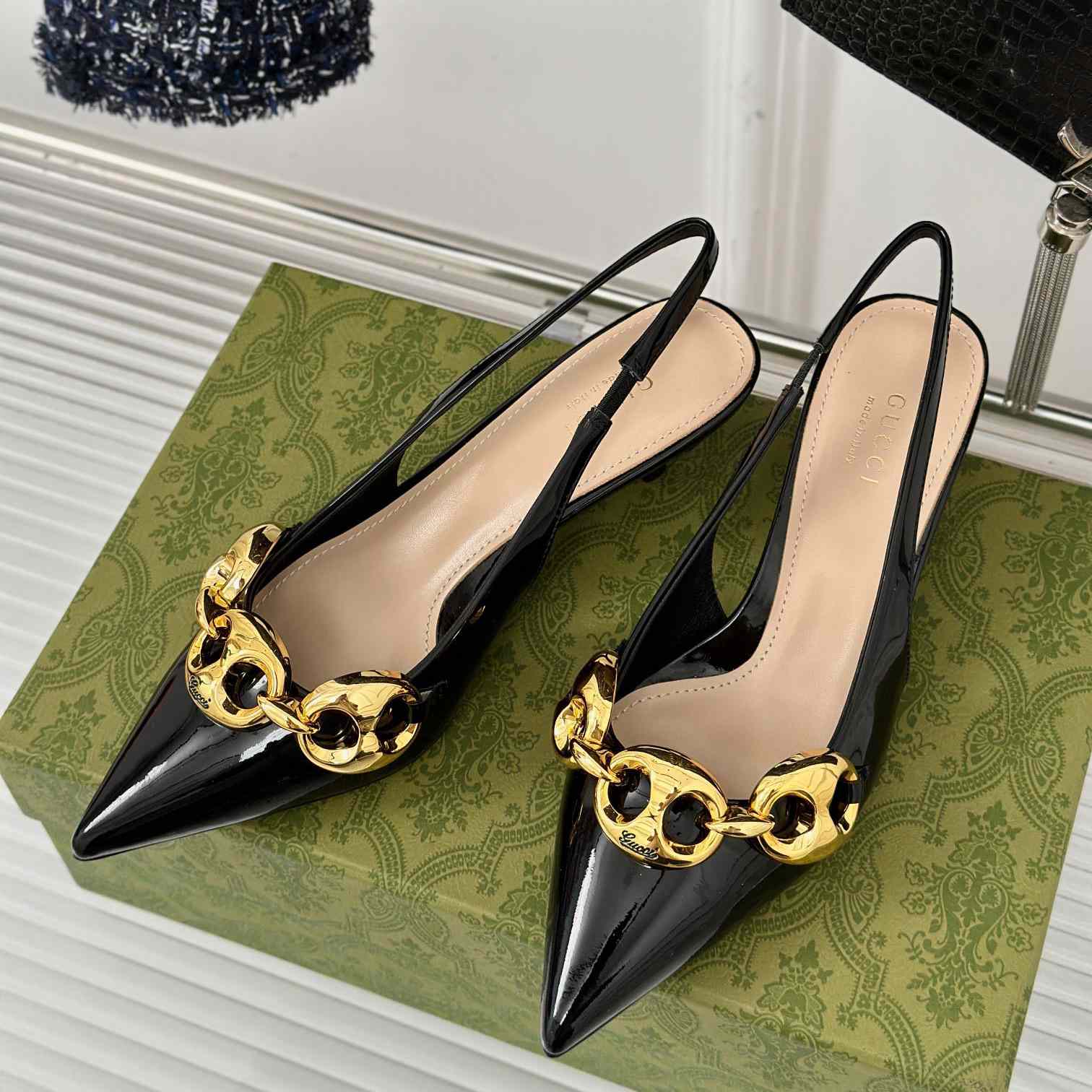 Gucci Women's Slingback With Marina Chain  - 